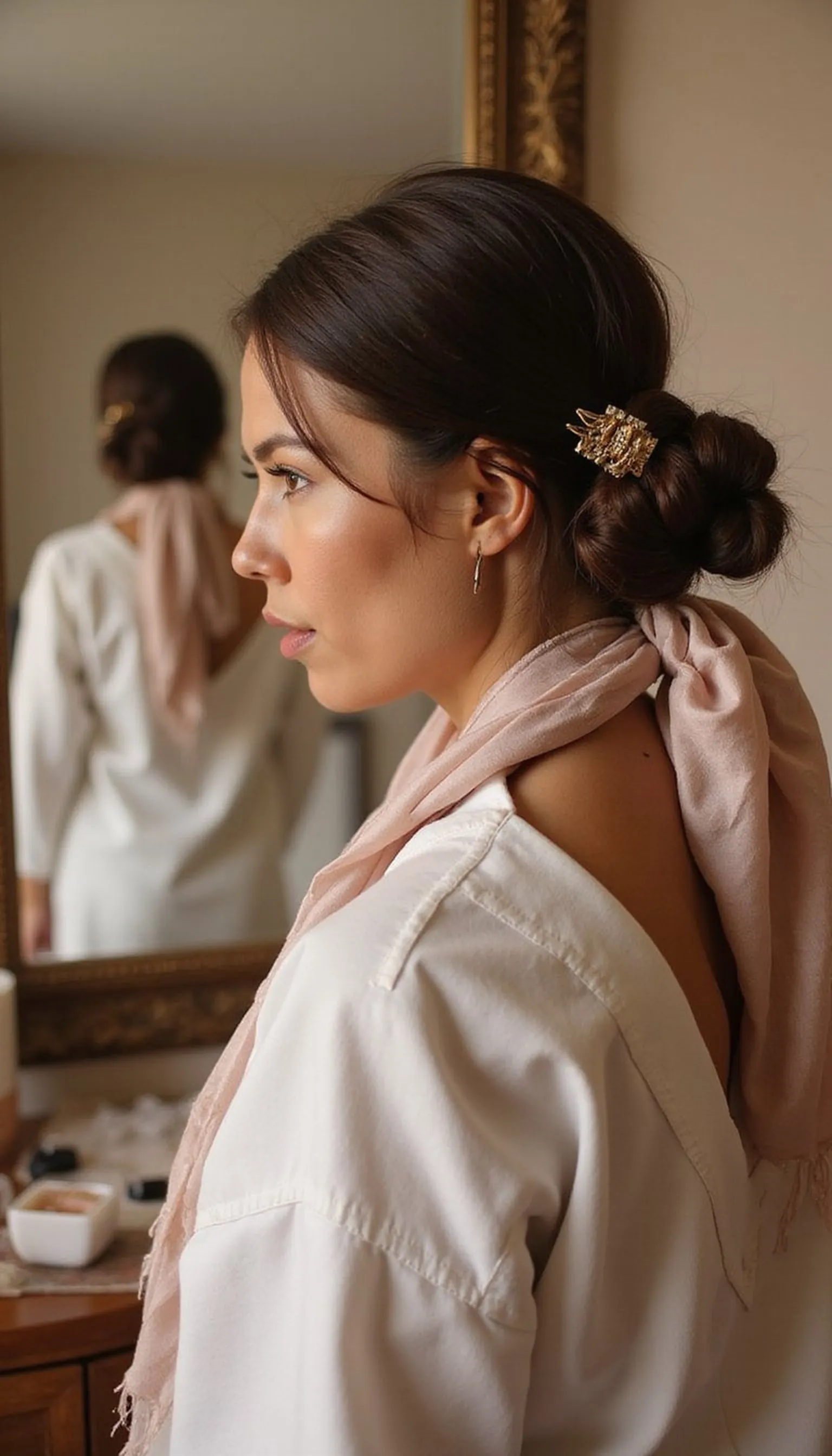 Twisted Low Bun For Sleek Morning Hair