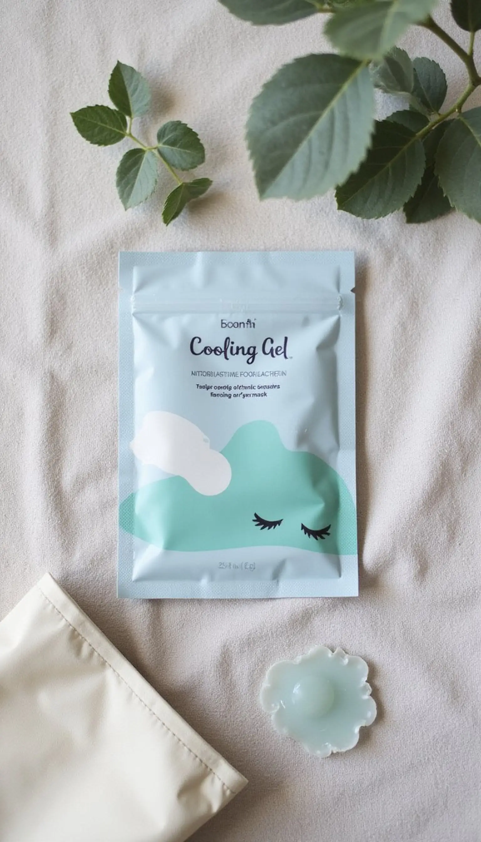 Cooling gel patches and travel eye mask set