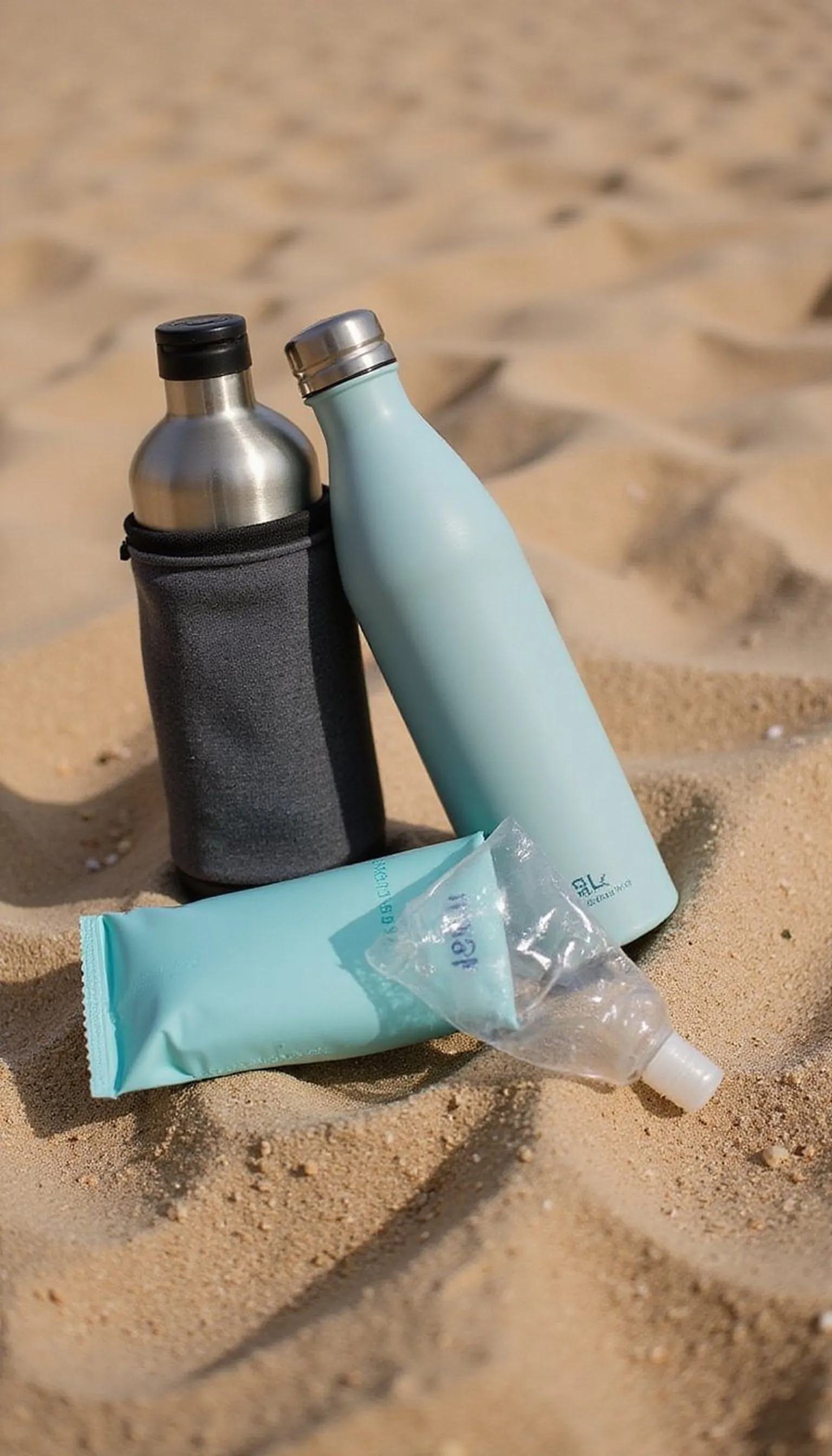 Insulated water bottle and reusable ice pack duo