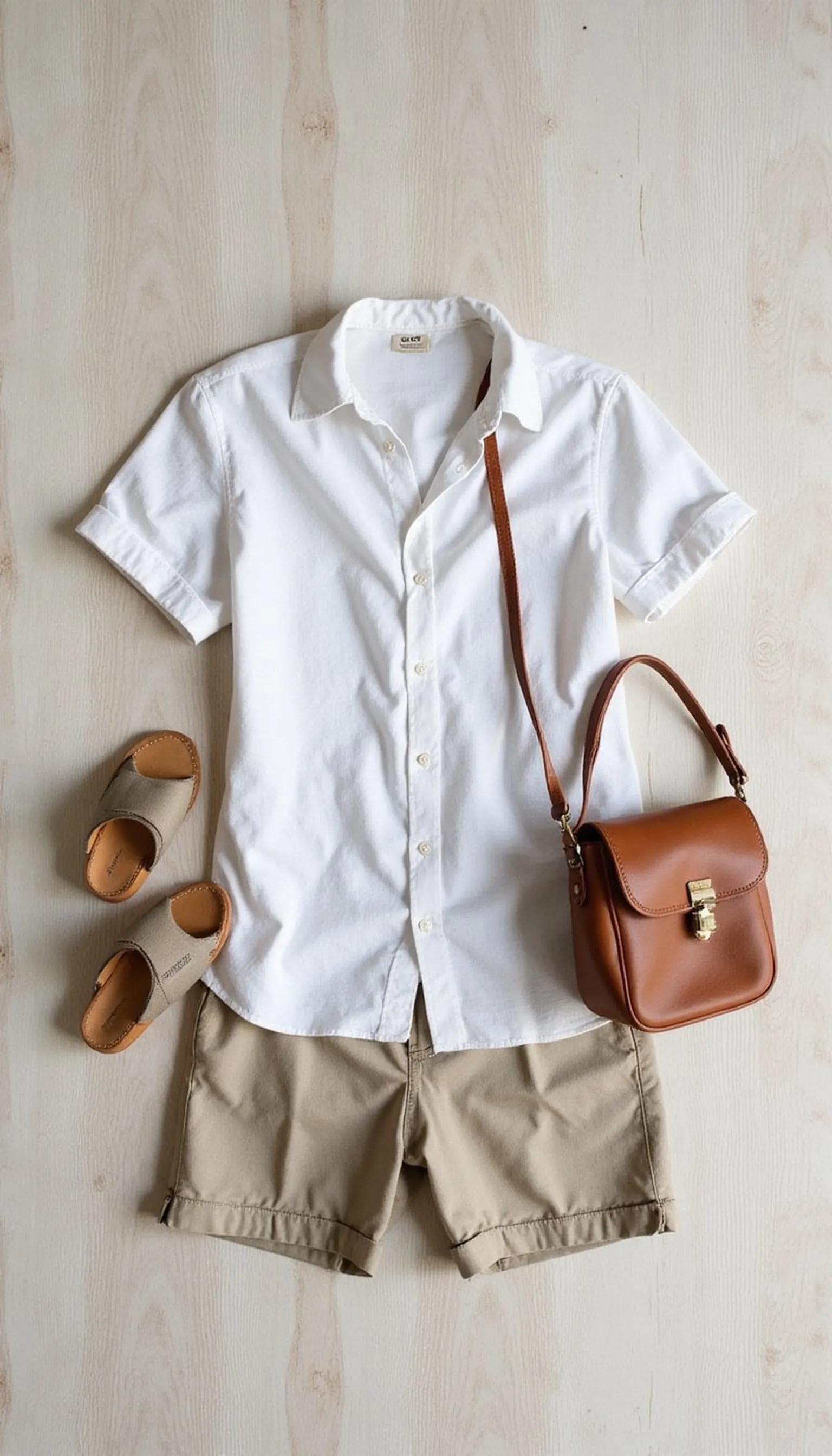 Lightweight linen outfit flat lay for heat