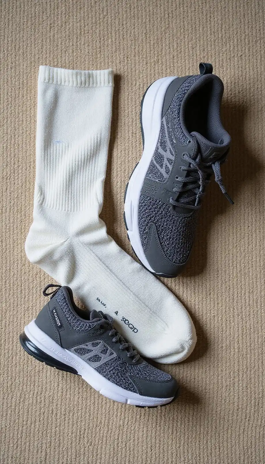 Moisture-wicking socks and breathable sneakers