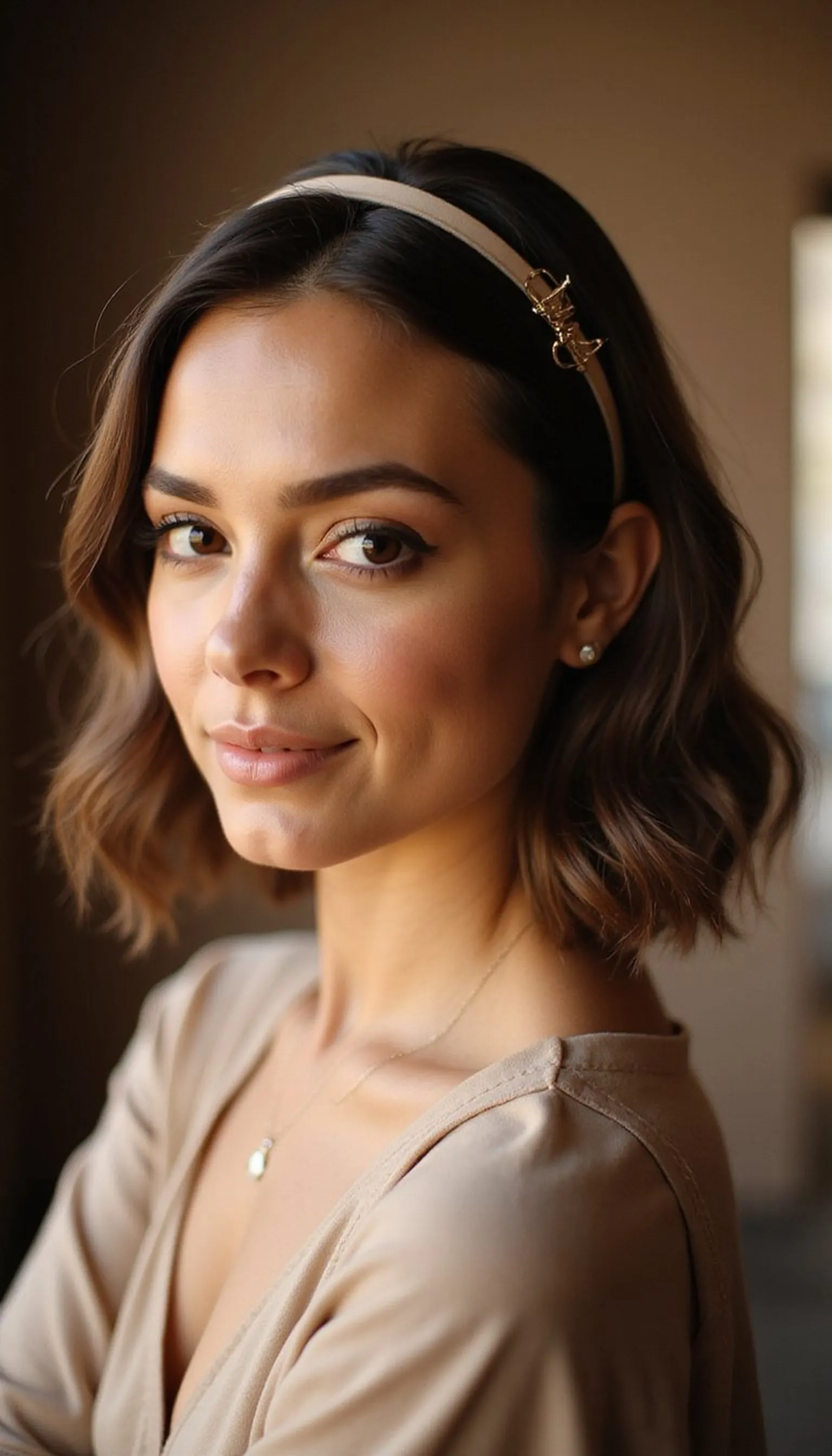 Faux Bob Secured With Bobby Pins And Headband