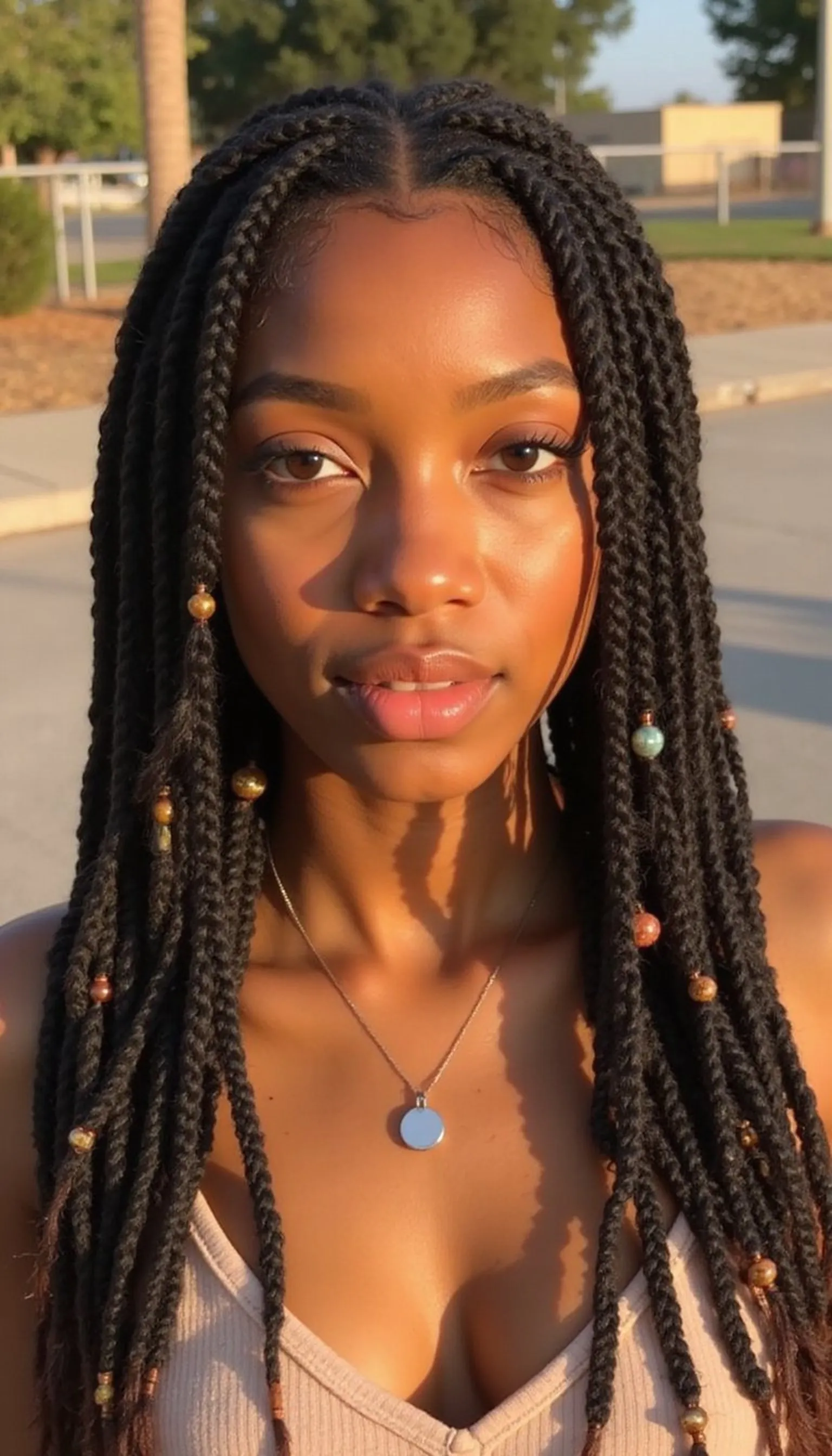 Mini Box Braids With Color Beads For Texture