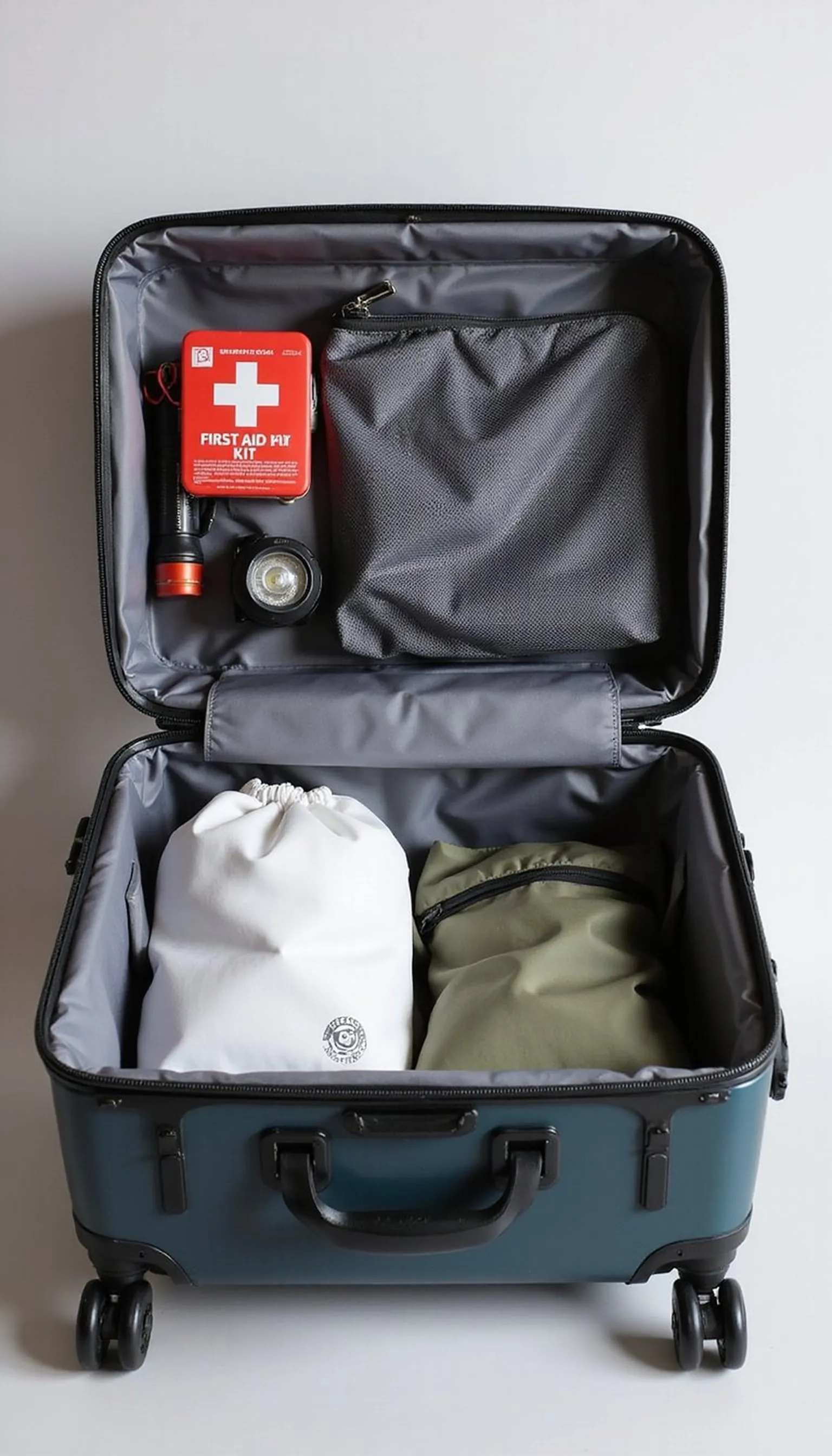Compact carry-on emergency kit for quick evacuations