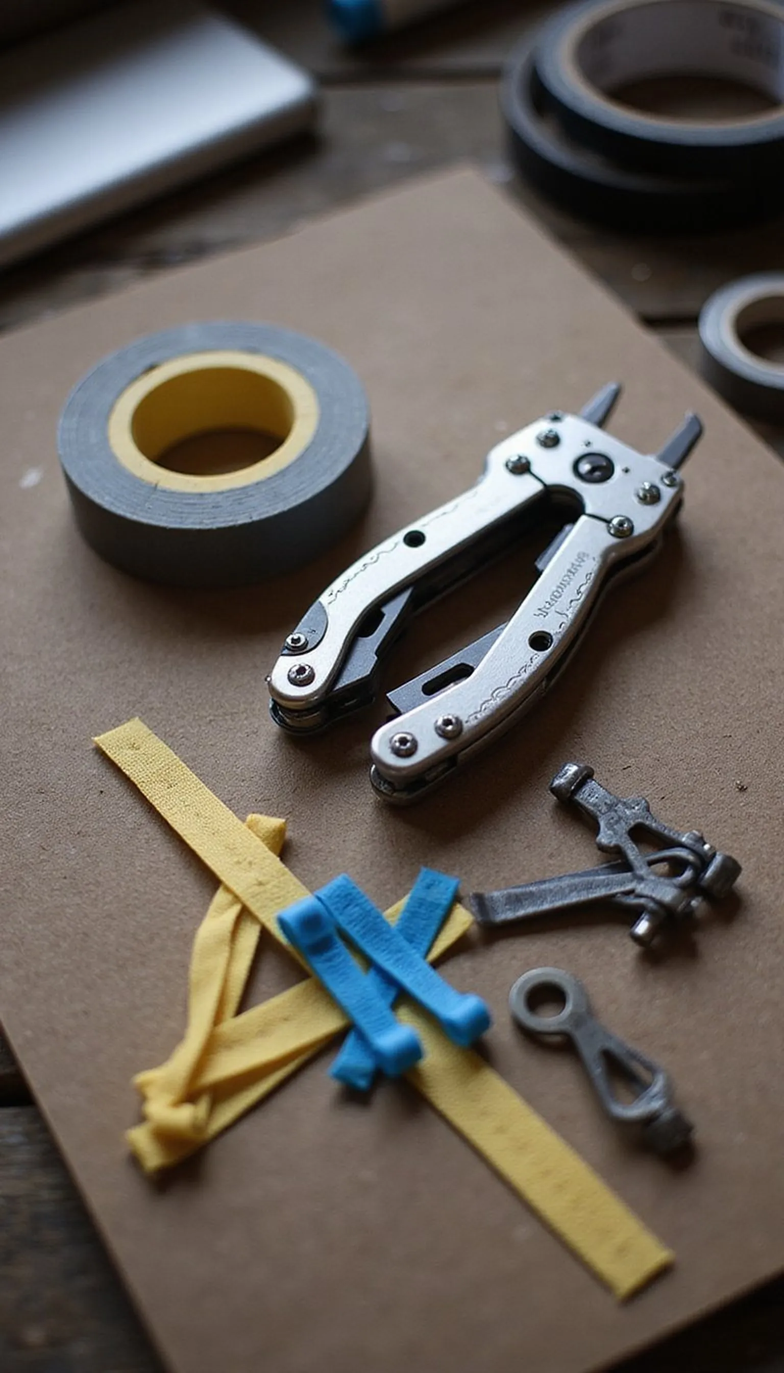 Compact multi-tool and small repair kit for gear fixes