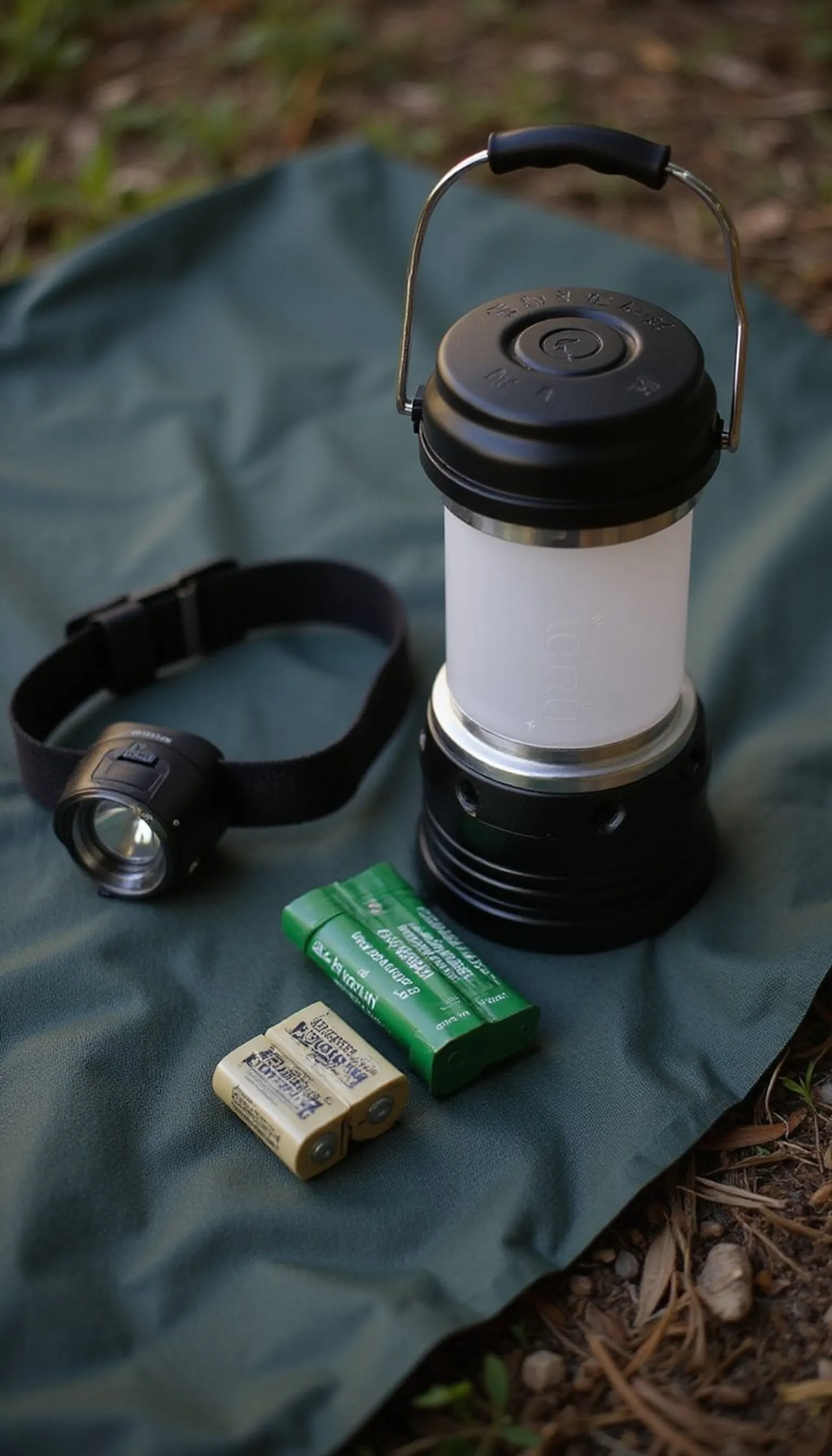 Headlamp and compact lantern for blackout nights