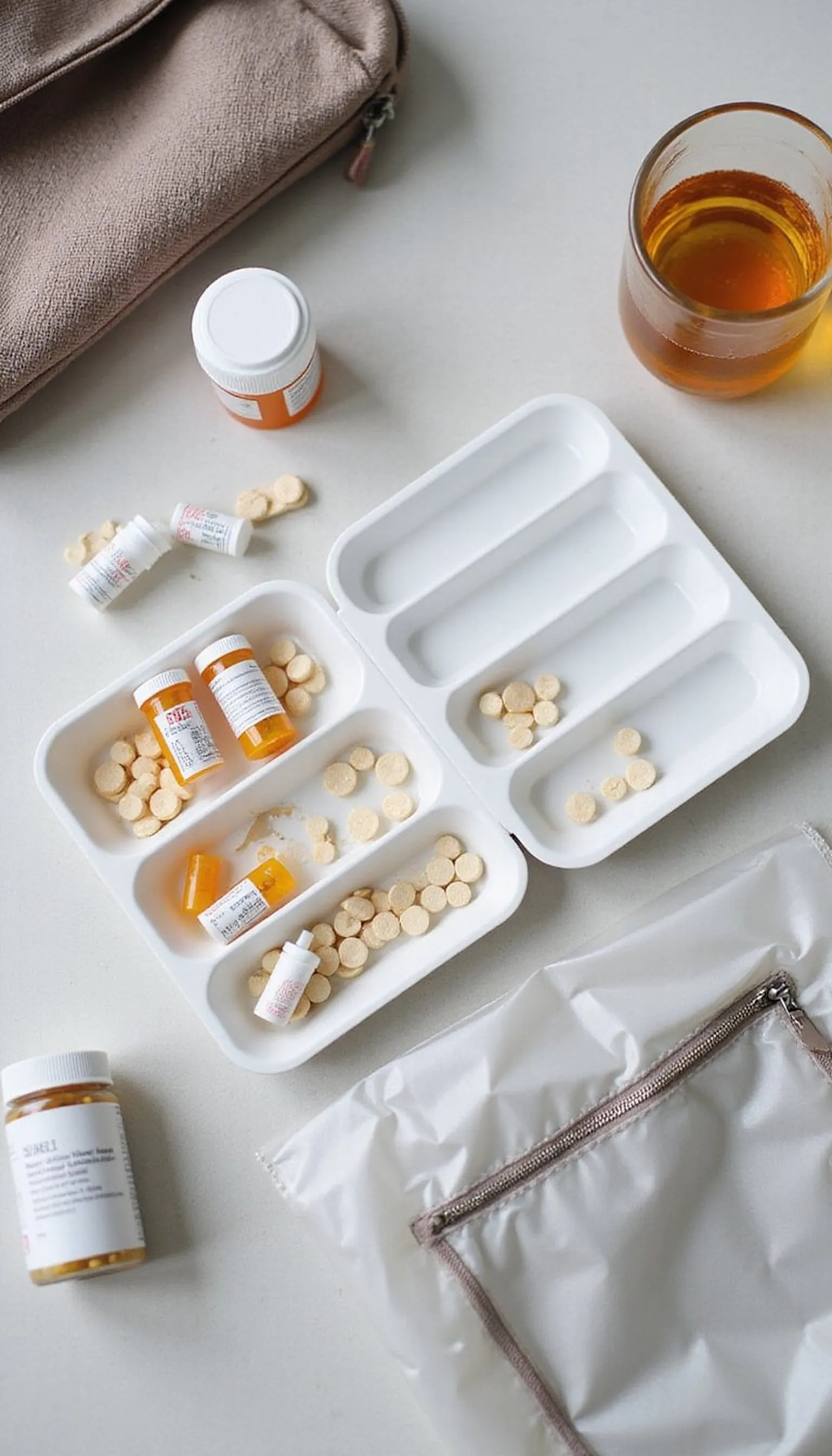 Medication organizer and medical info kit