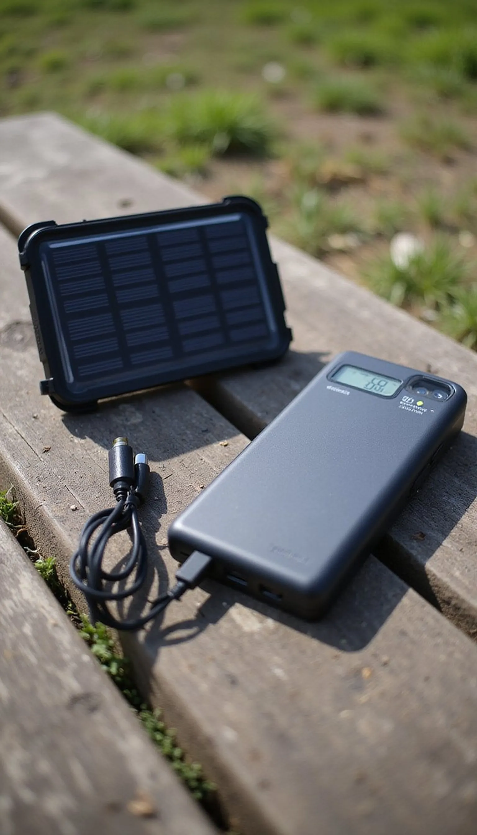 Portable solar charger and battery bank combo