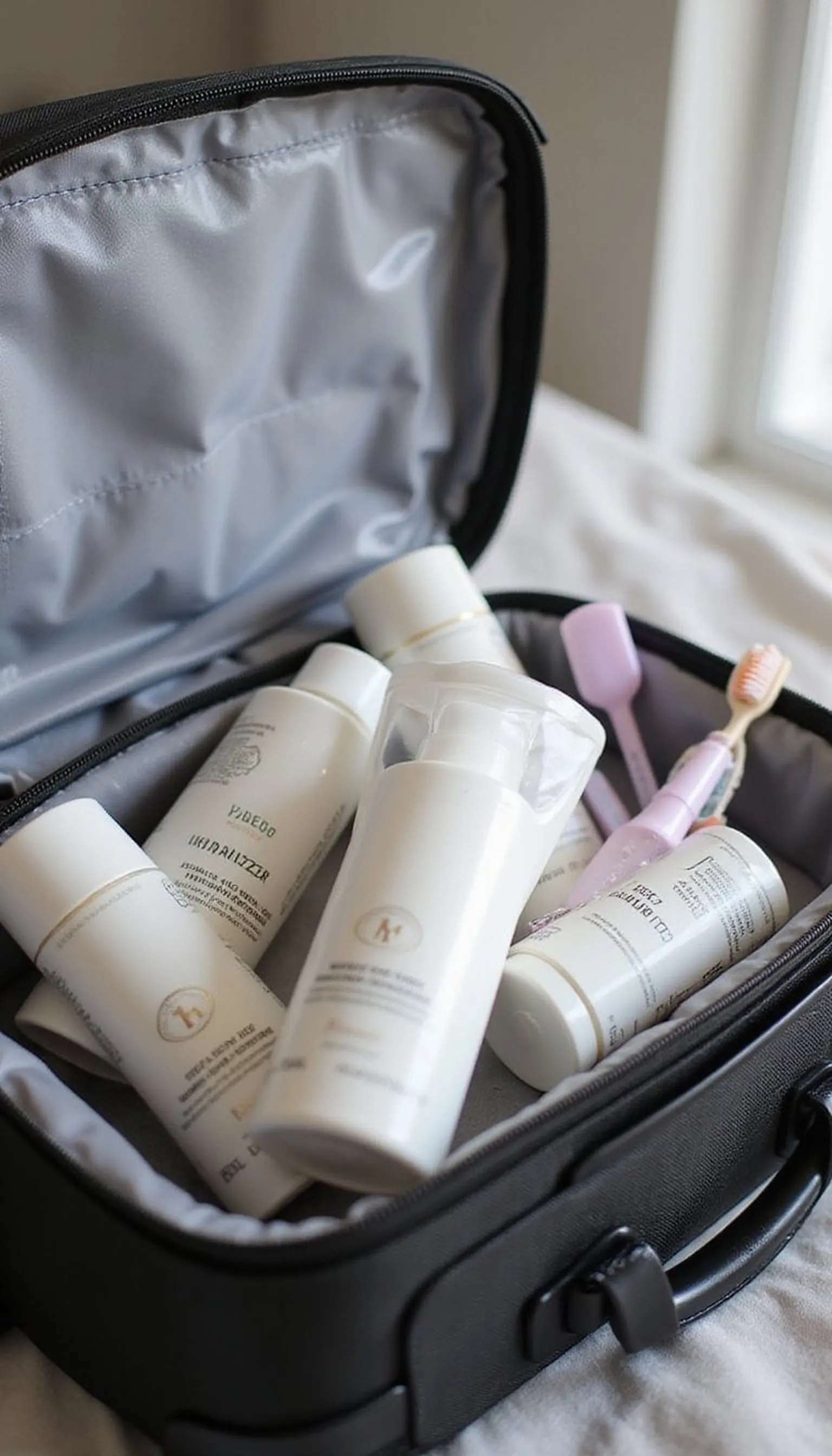 Compact toiletry kit for security checks