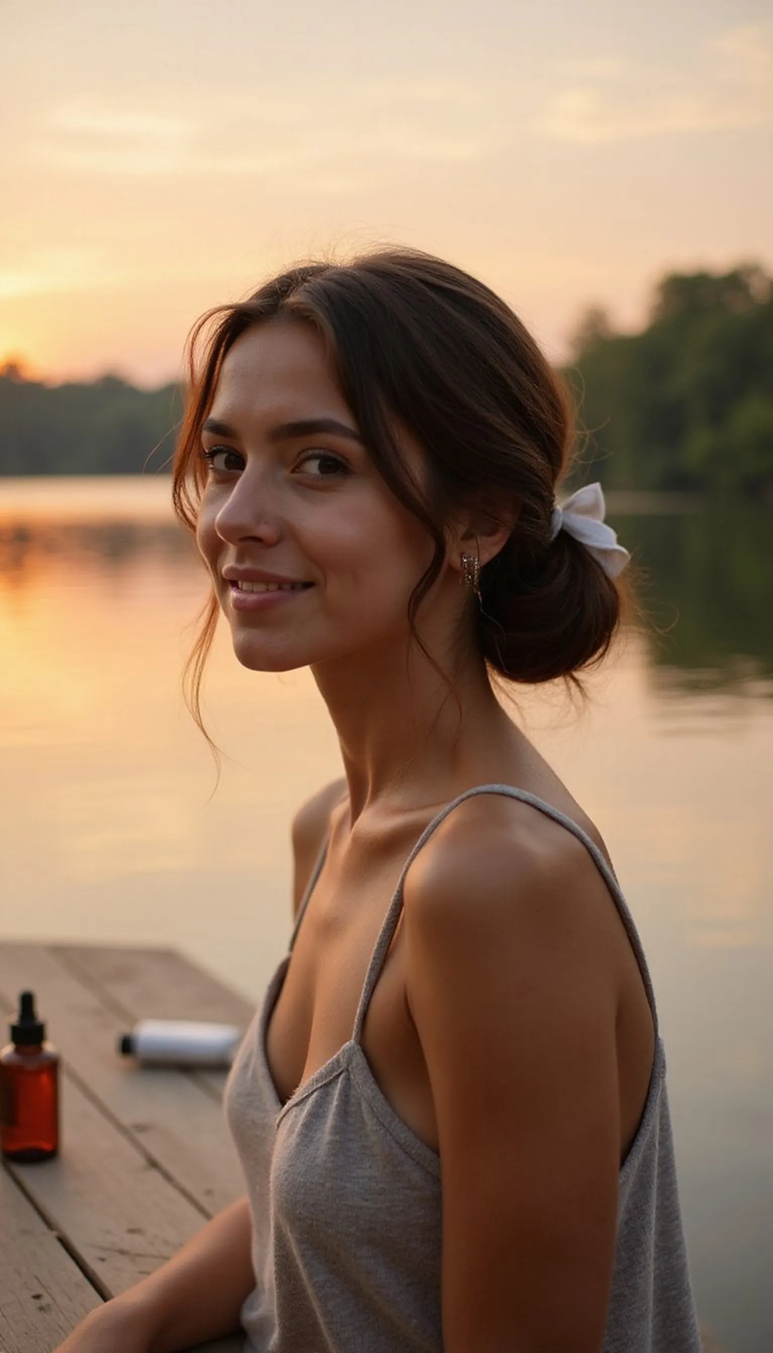 Low Sleek Bun With Hair Stick Accent
