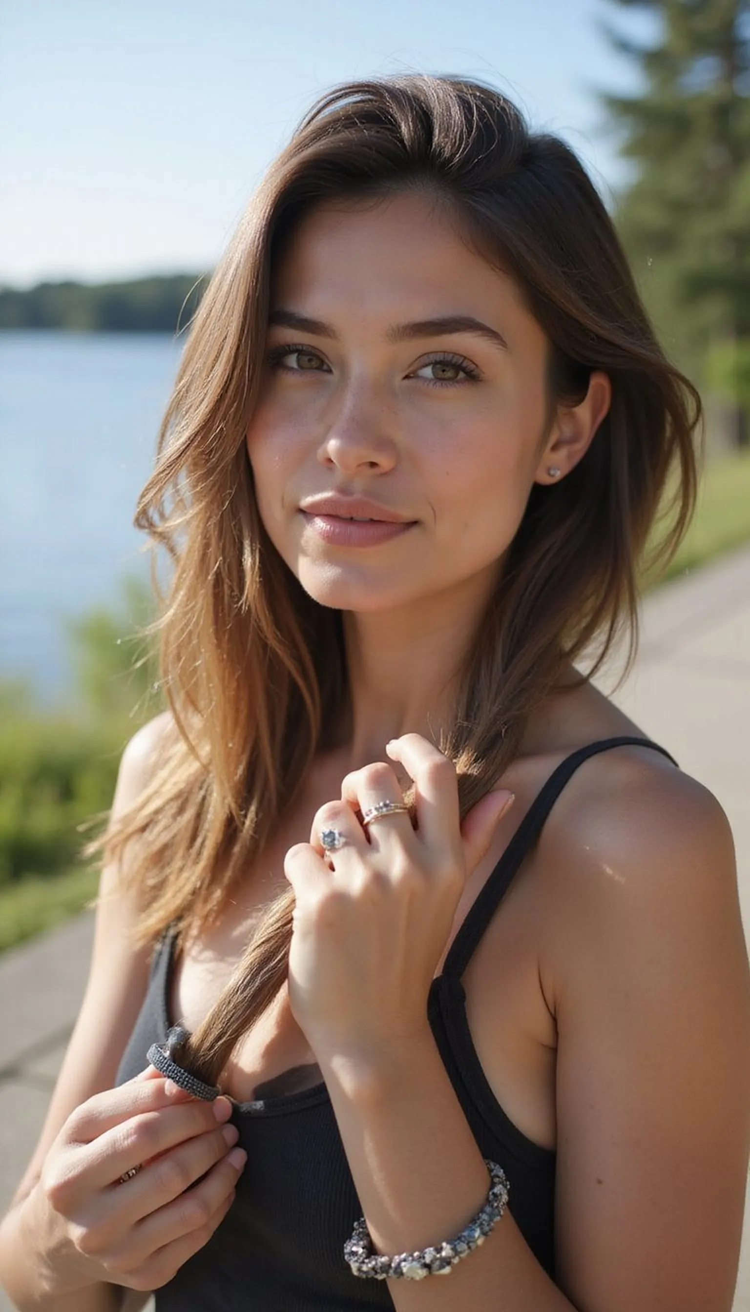 Wet-Look Slicked Back Swim-Ready Style