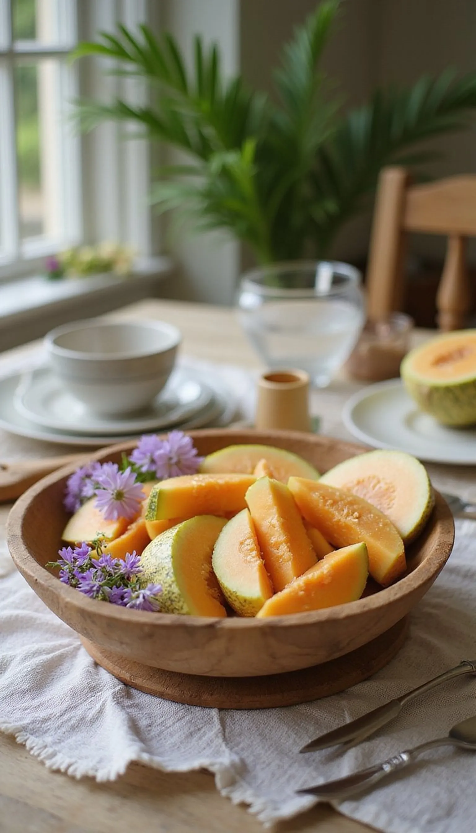 Melon and Floral Bowl for Fresh Table Color