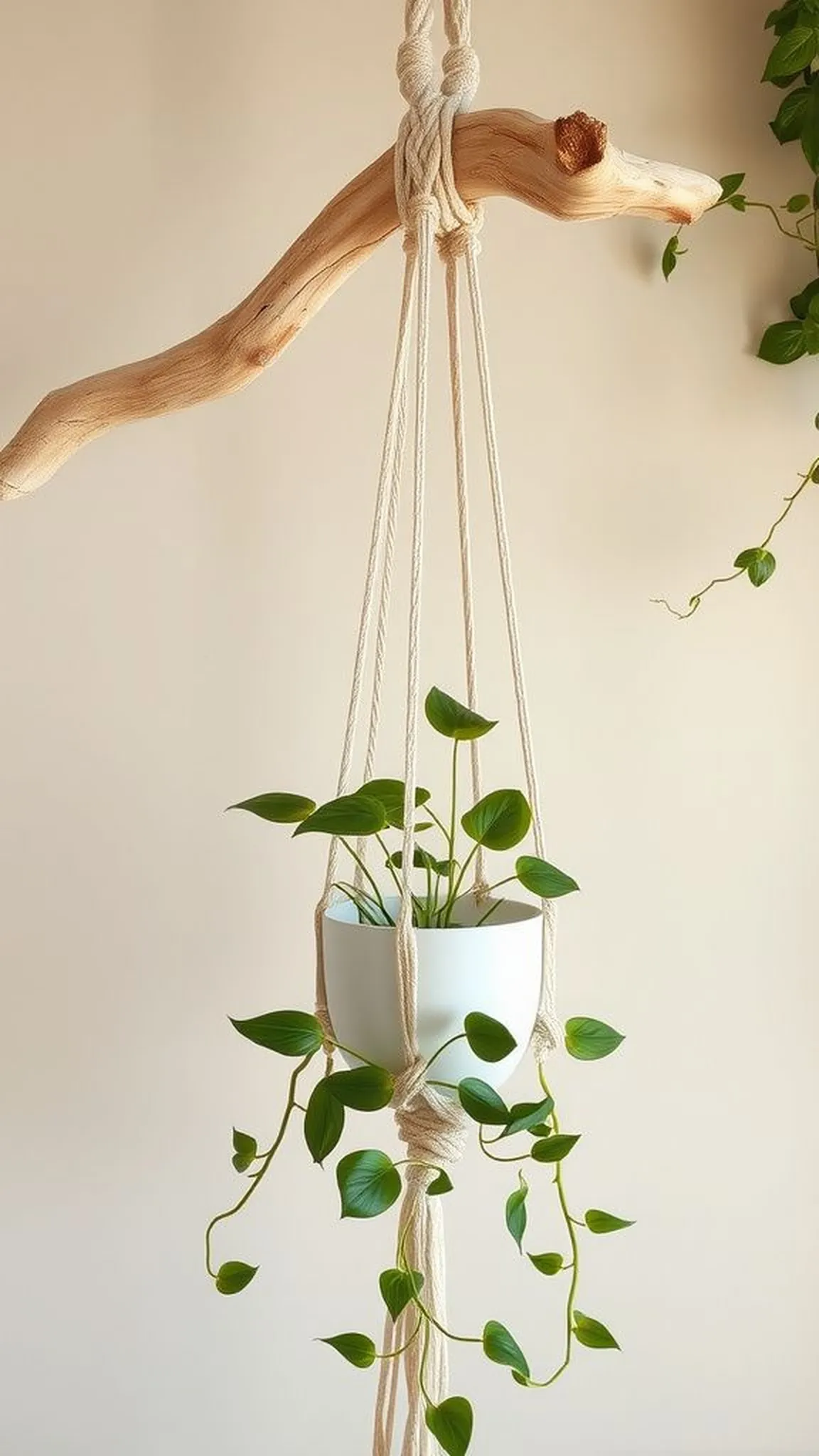 Driftwood branch hanger adds coastal charm