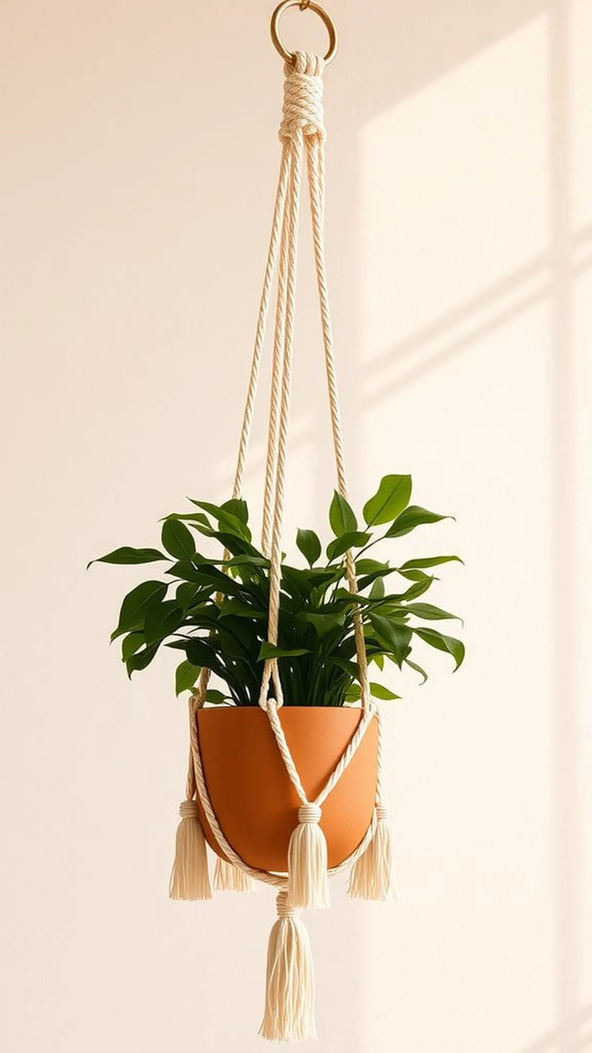 Tassel-trimmed hanger with bohemian flair