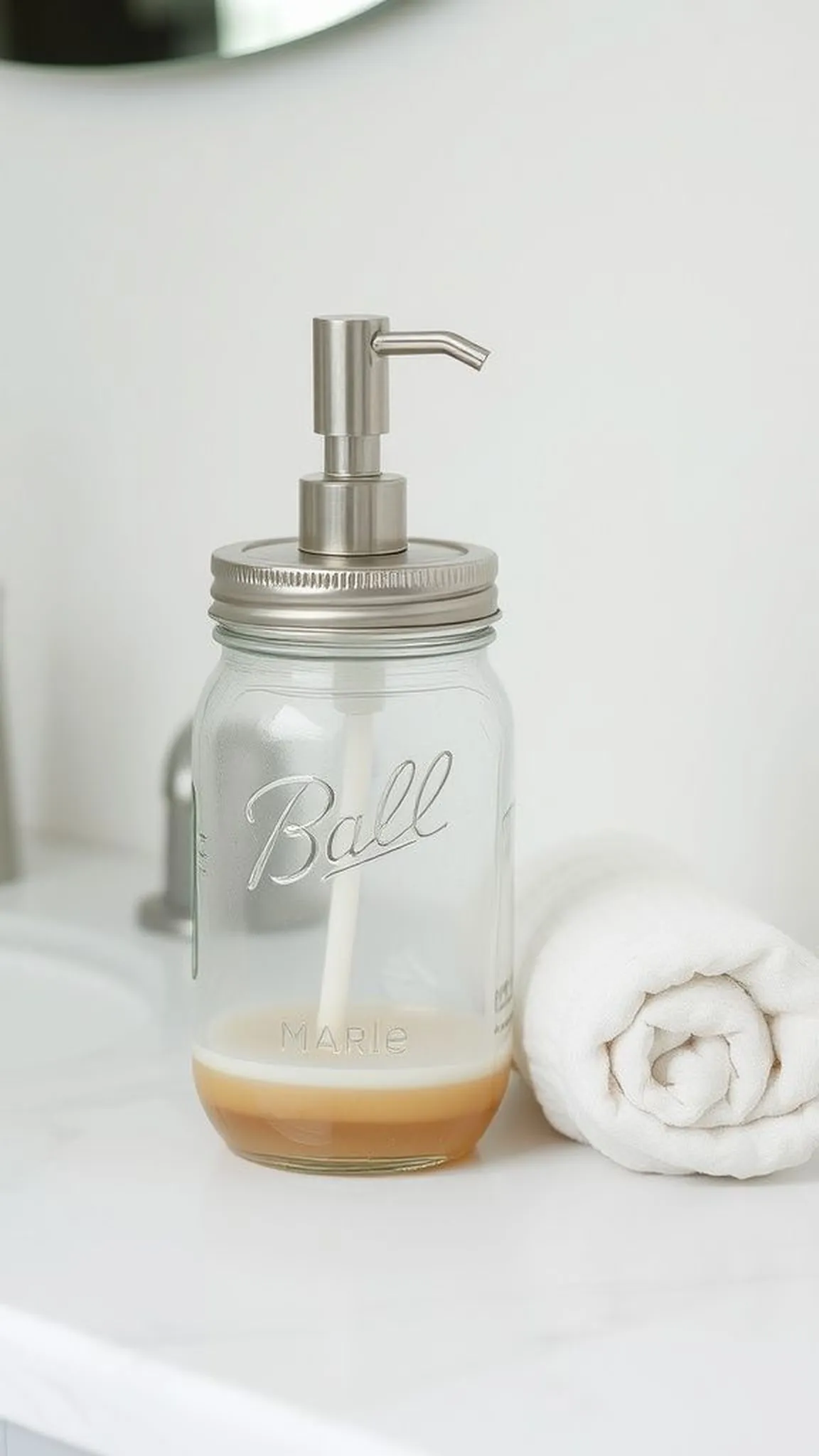 Mason jar soap dispenser for bathroom charm