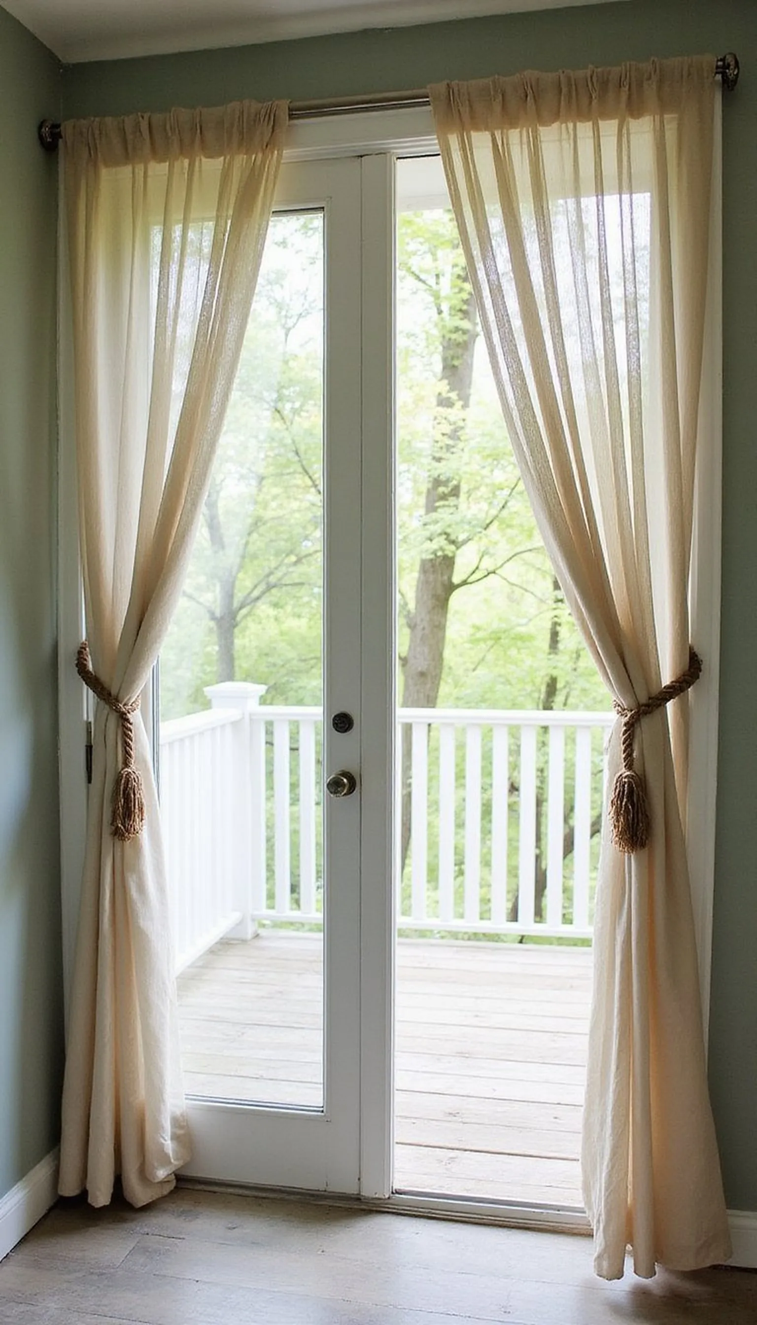Light curtains frame the porch like art