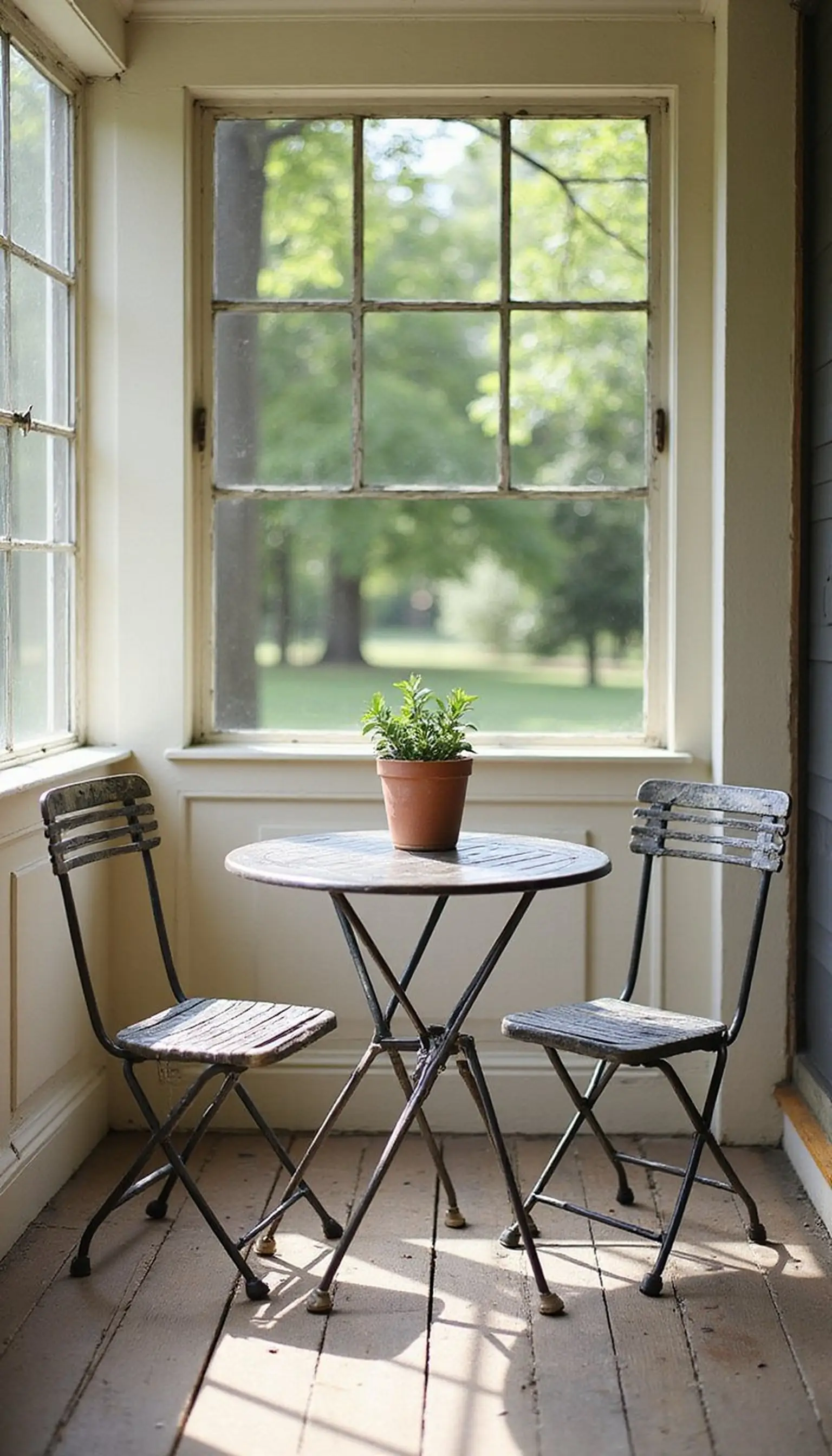 Small bistro set for morning sun