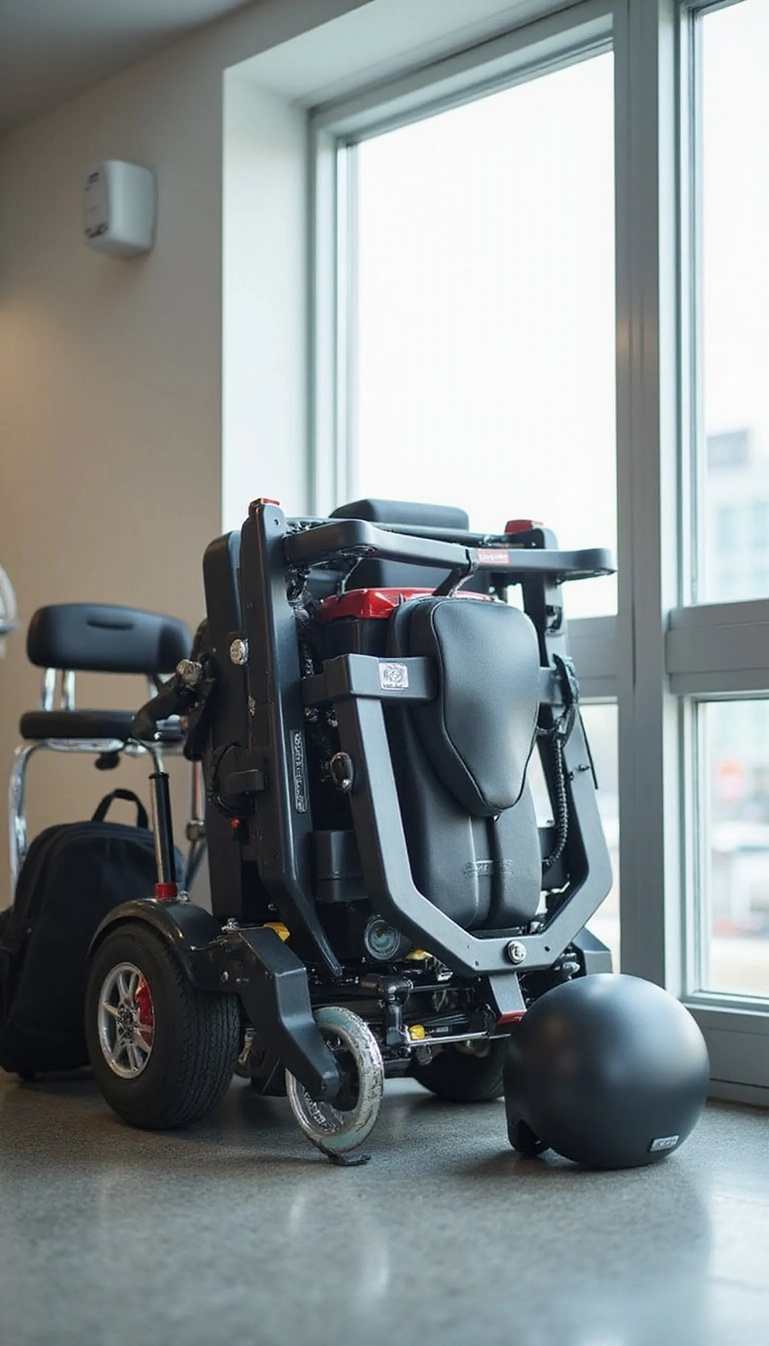 Compact folding mobility scooter — airport ready