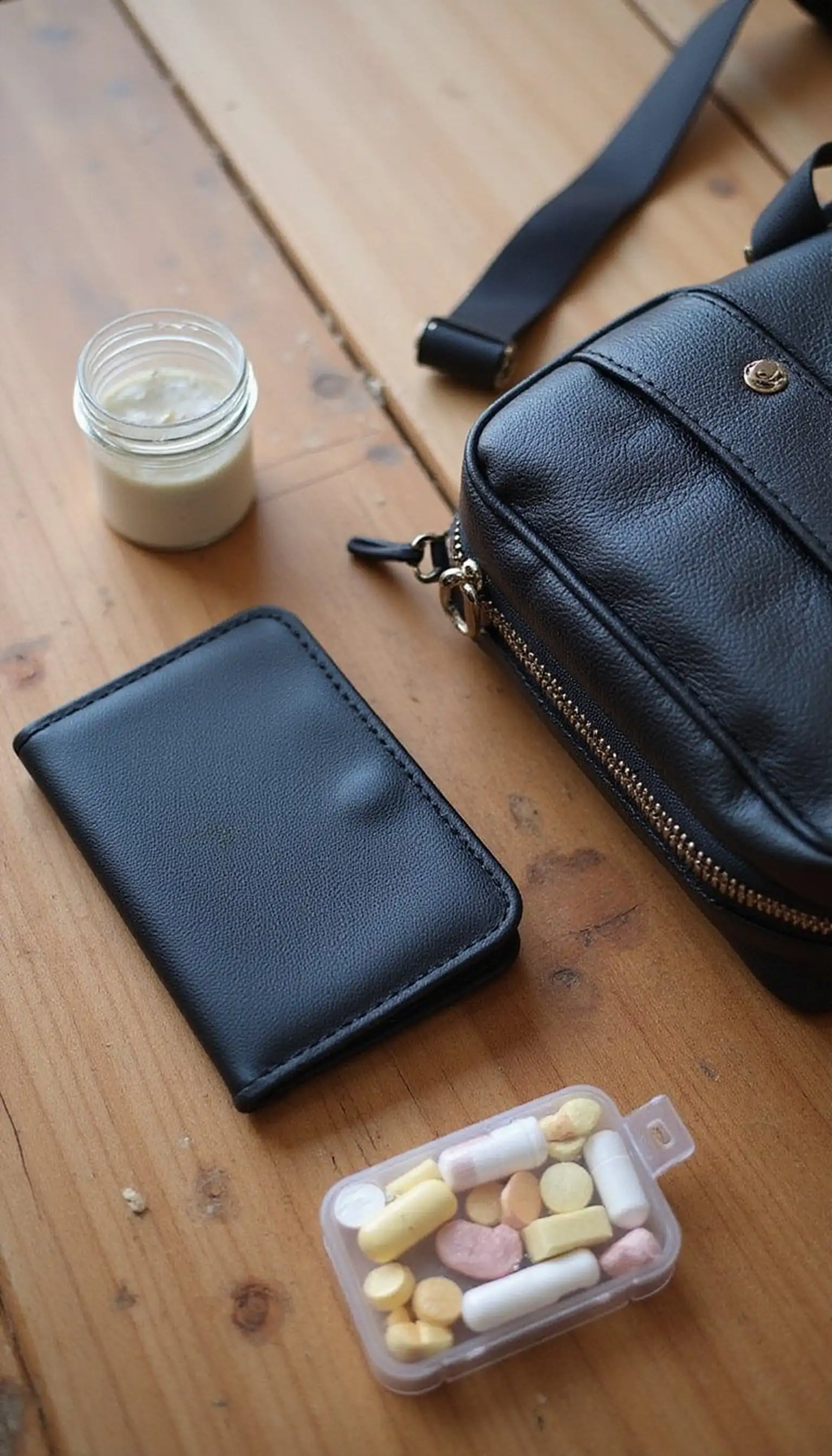 Hands-free crossbody bag for meds and essentials
