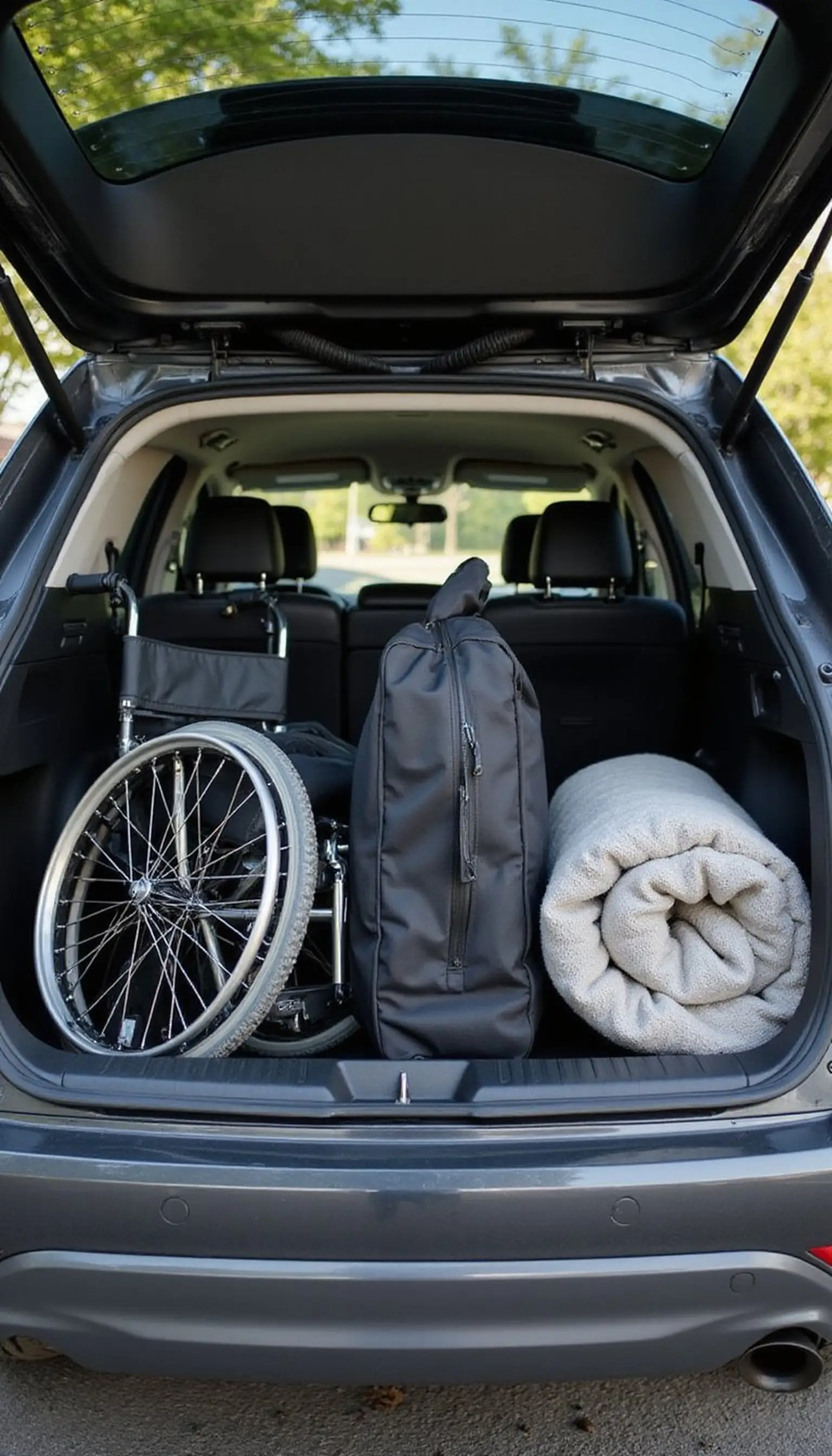 Lightweight folding wheelchair for quick trips
