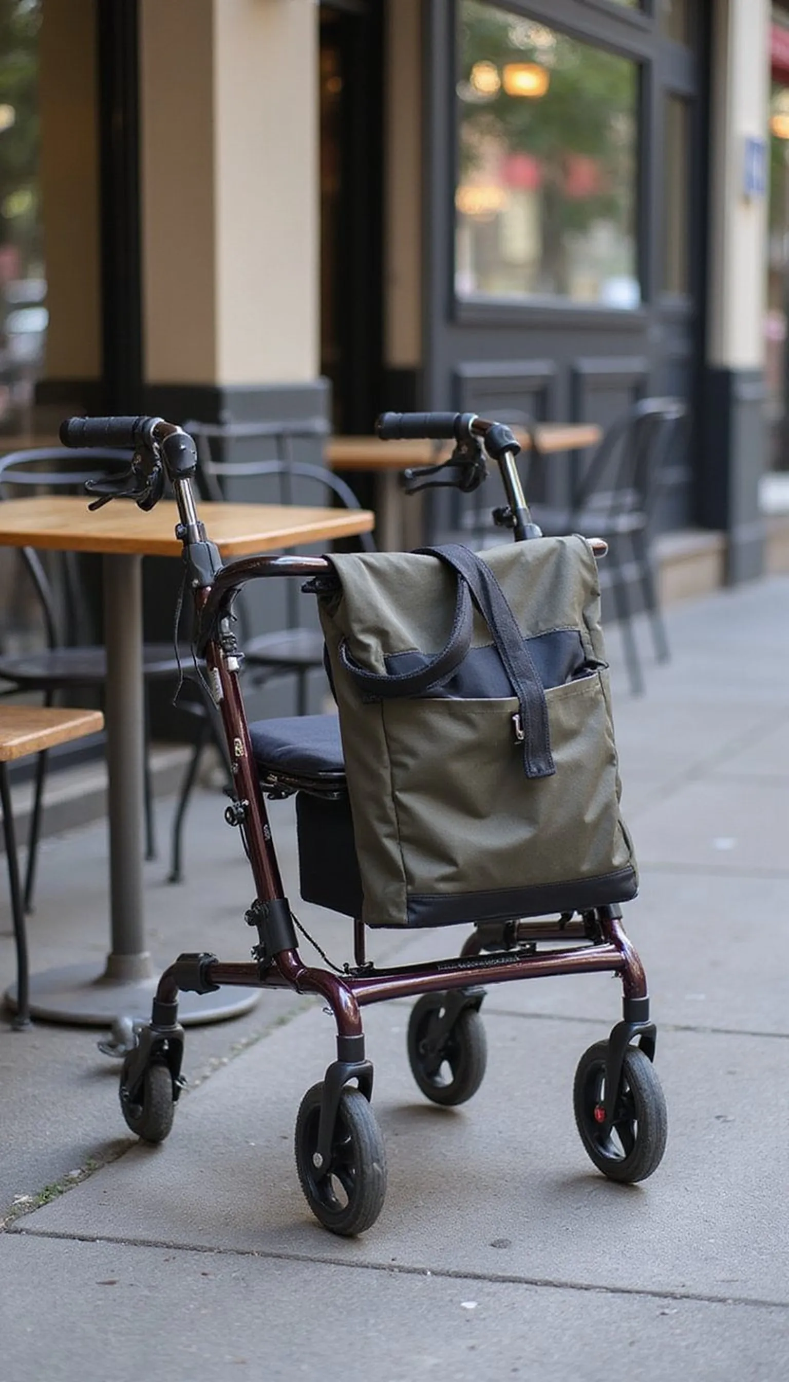 Lightweight rollator walker for city sightseeing