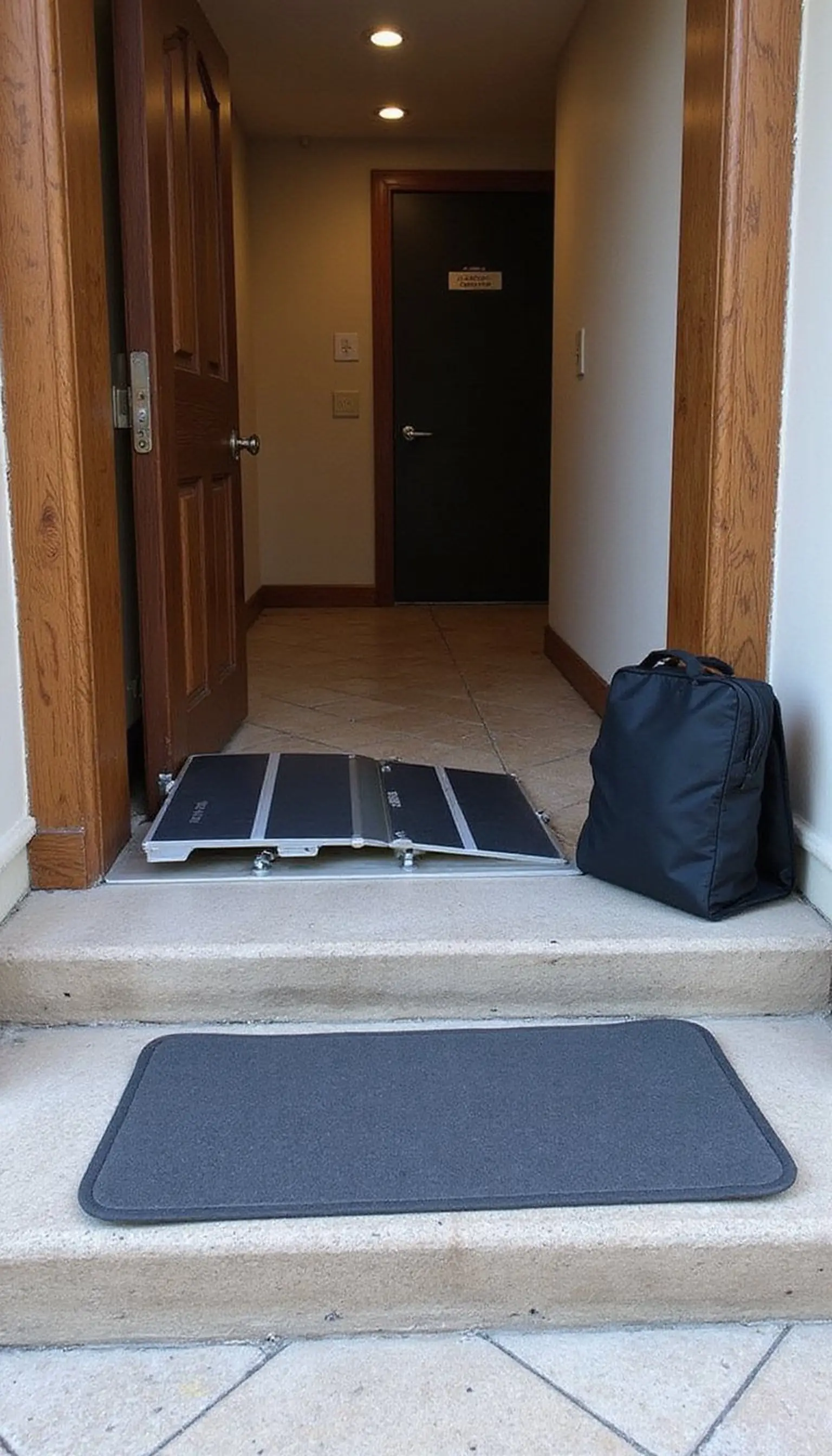 Portable aluminum ramp for curbs and thresholds