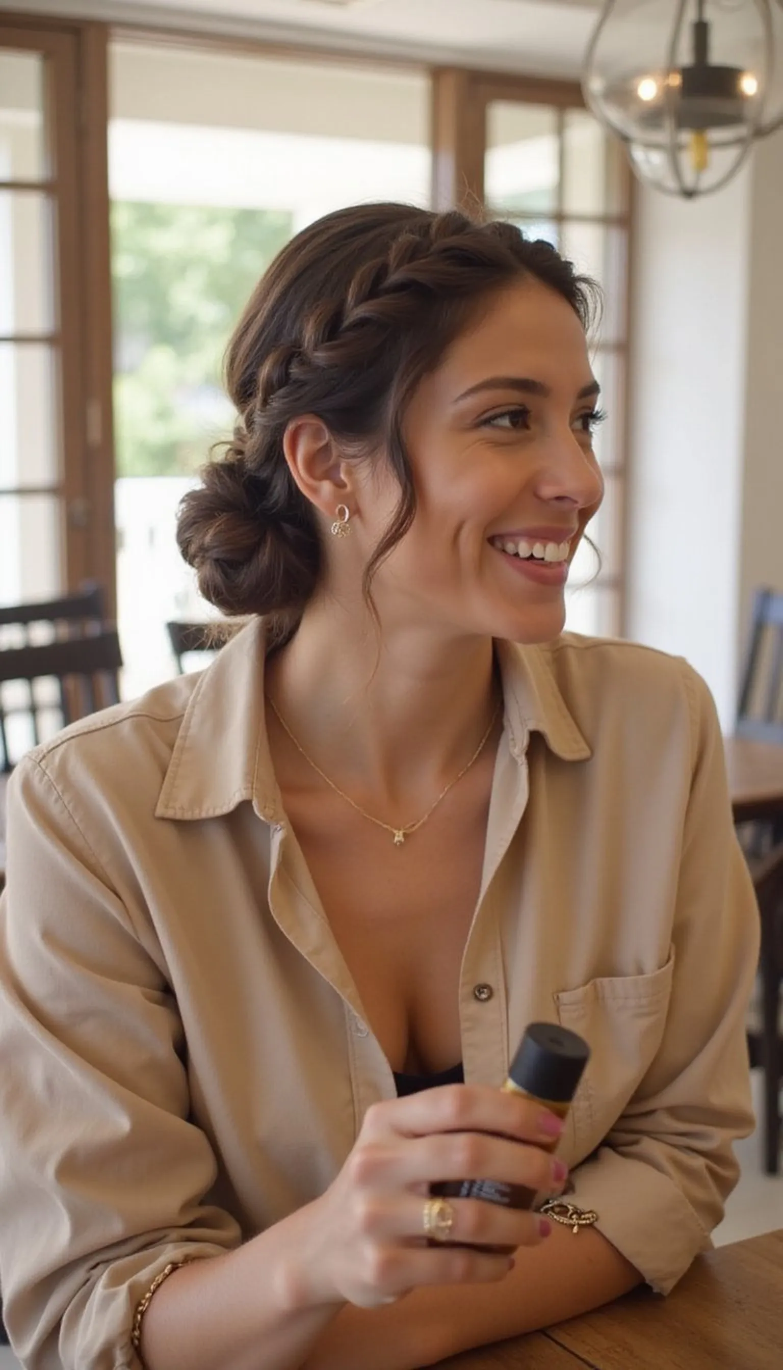 Braided Low Bun With Twisted Sides