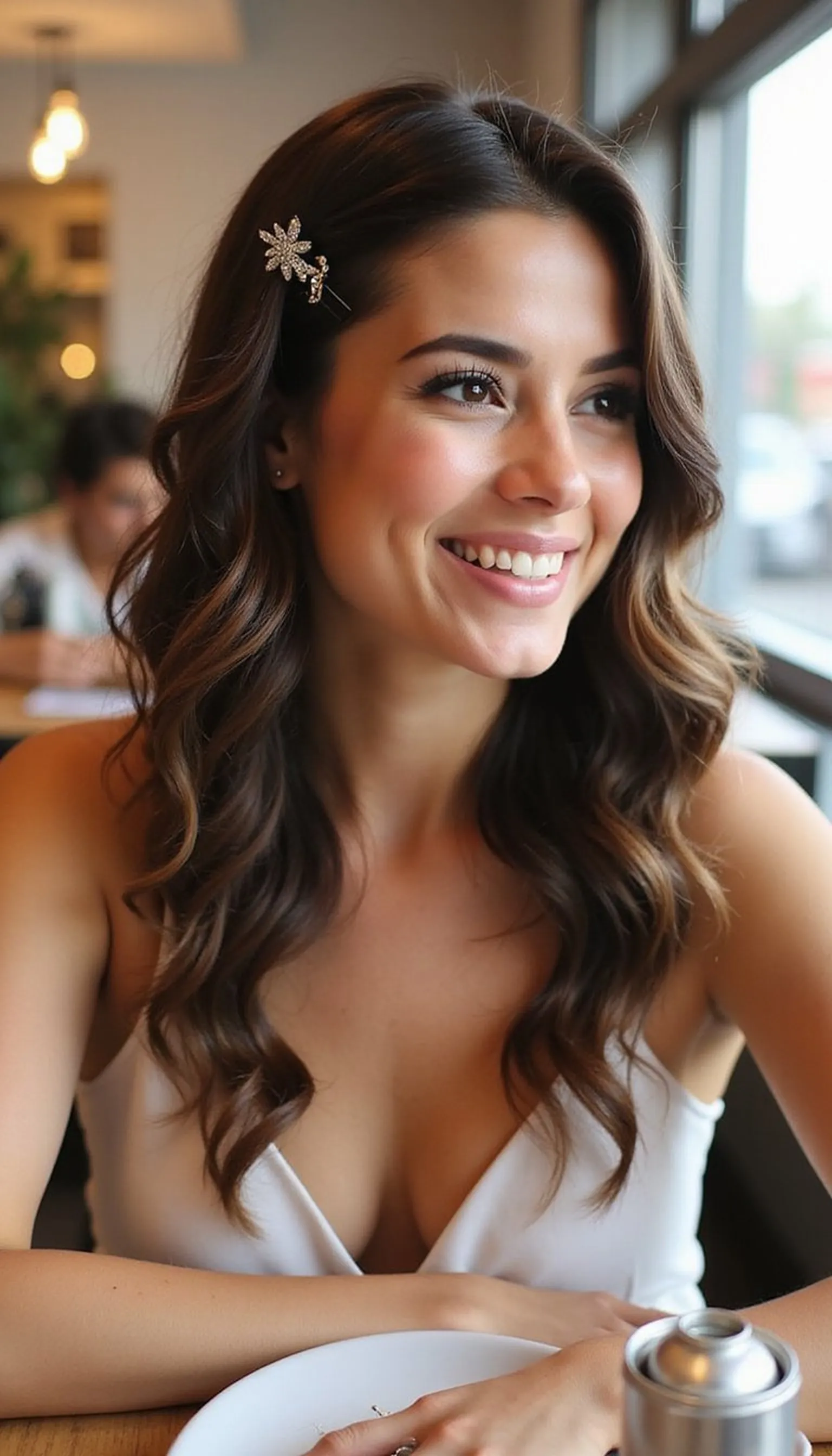 Side-Swept Romantic Curls With Clip