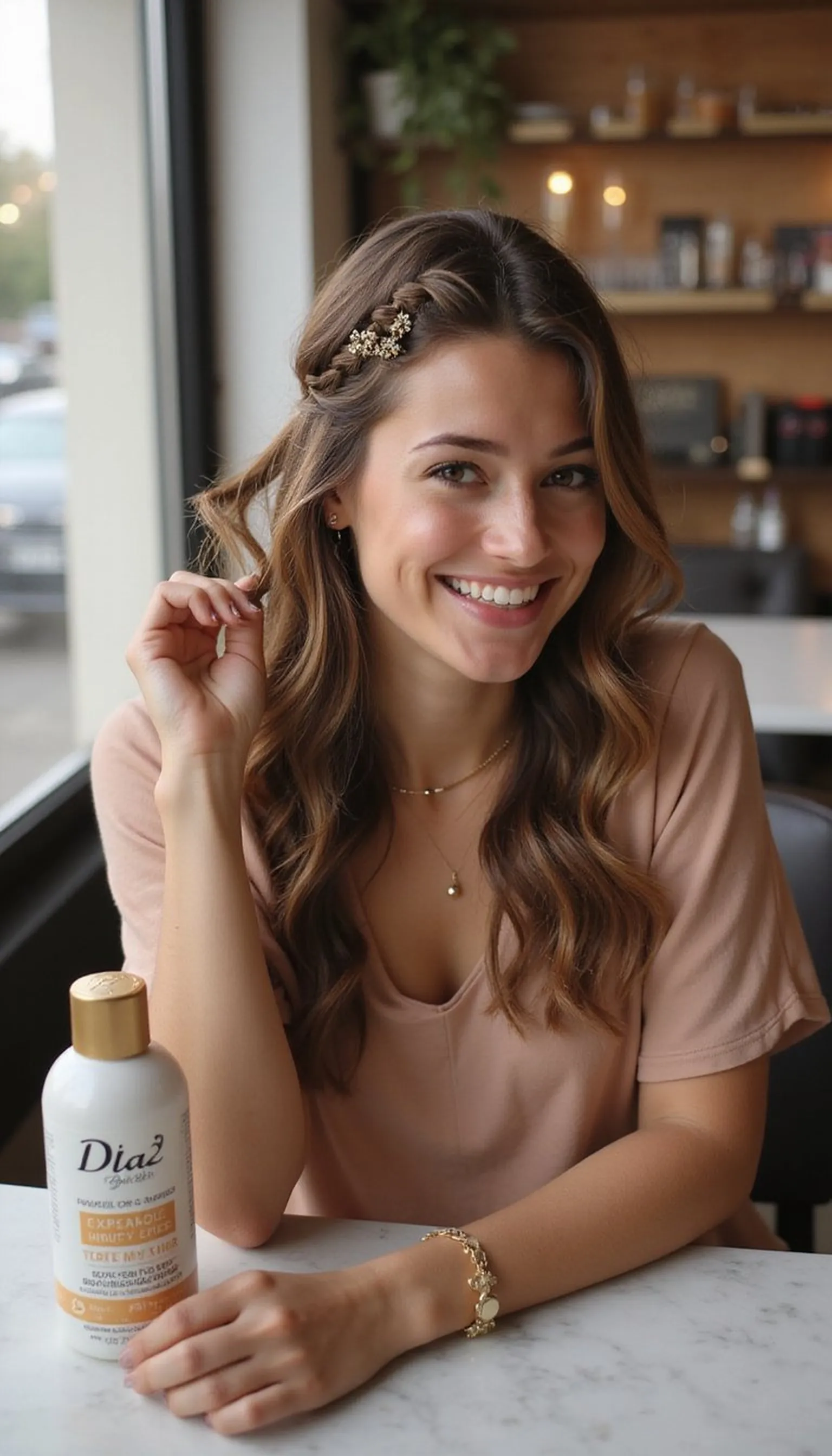 Twisted Half-Up With Gold Barrette