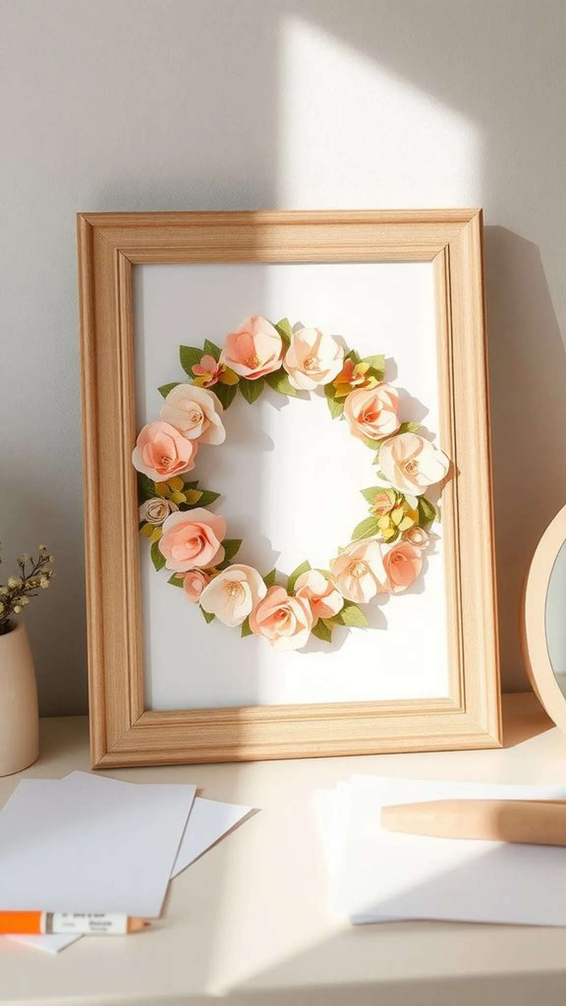 Floral photo frame wreath for Mother's Day memories