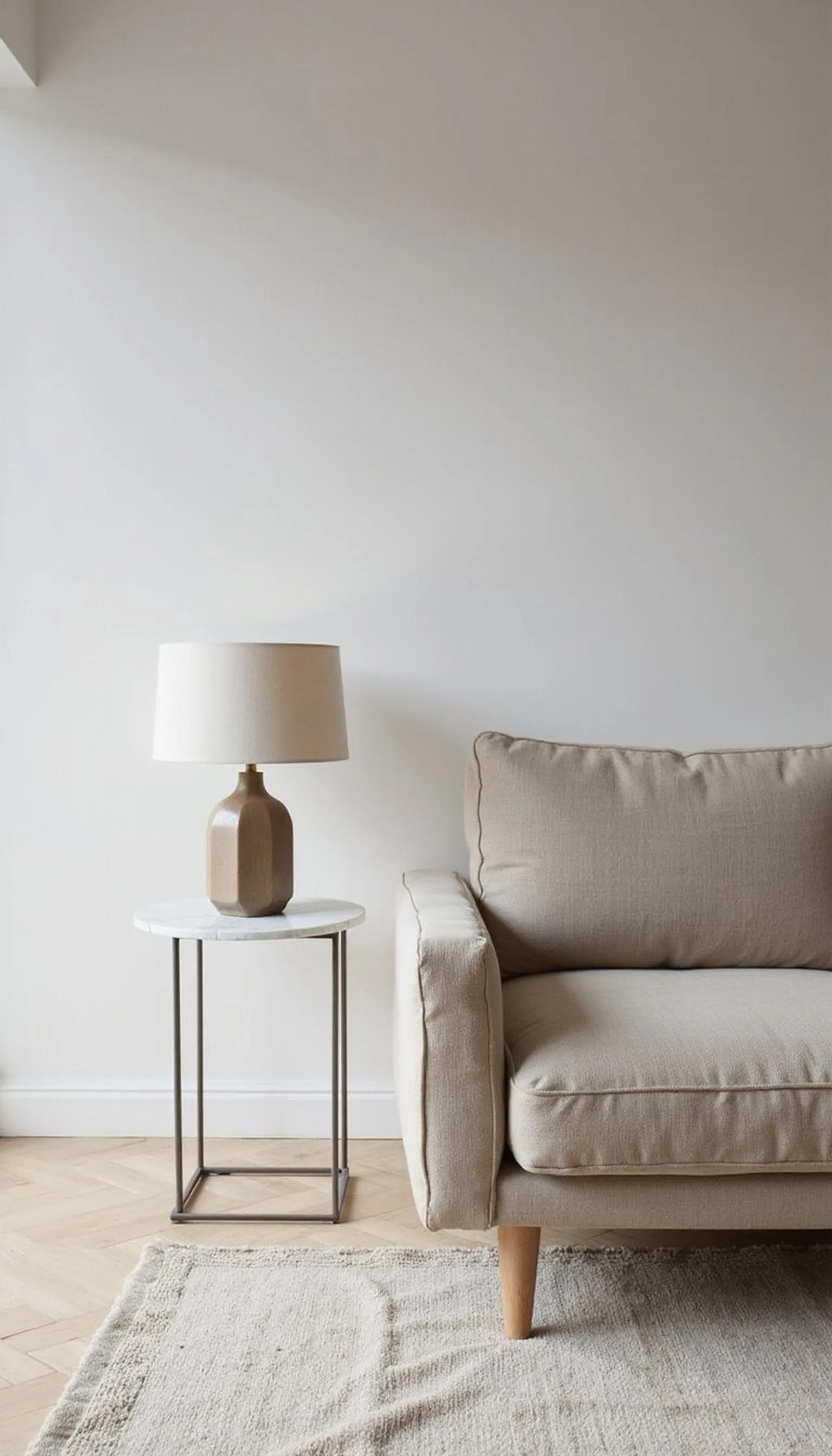 Minimal modern: clean lines, calm palette