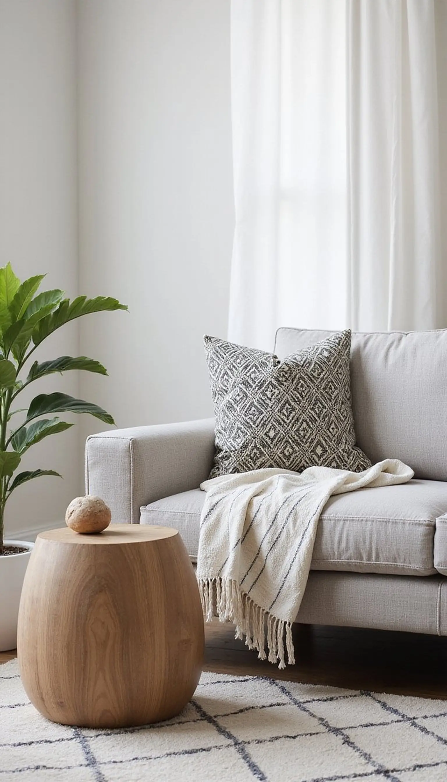 Soft pattern play within neutral tones