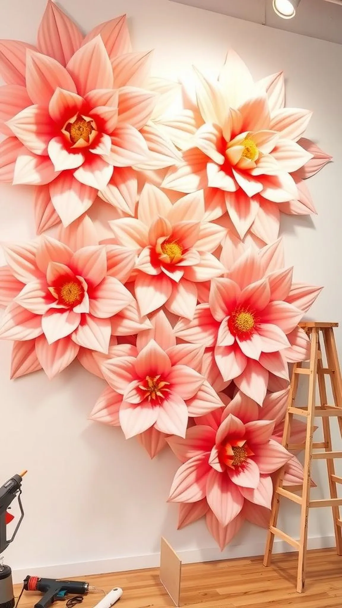 Giant statement paper flowers for photo backdrops