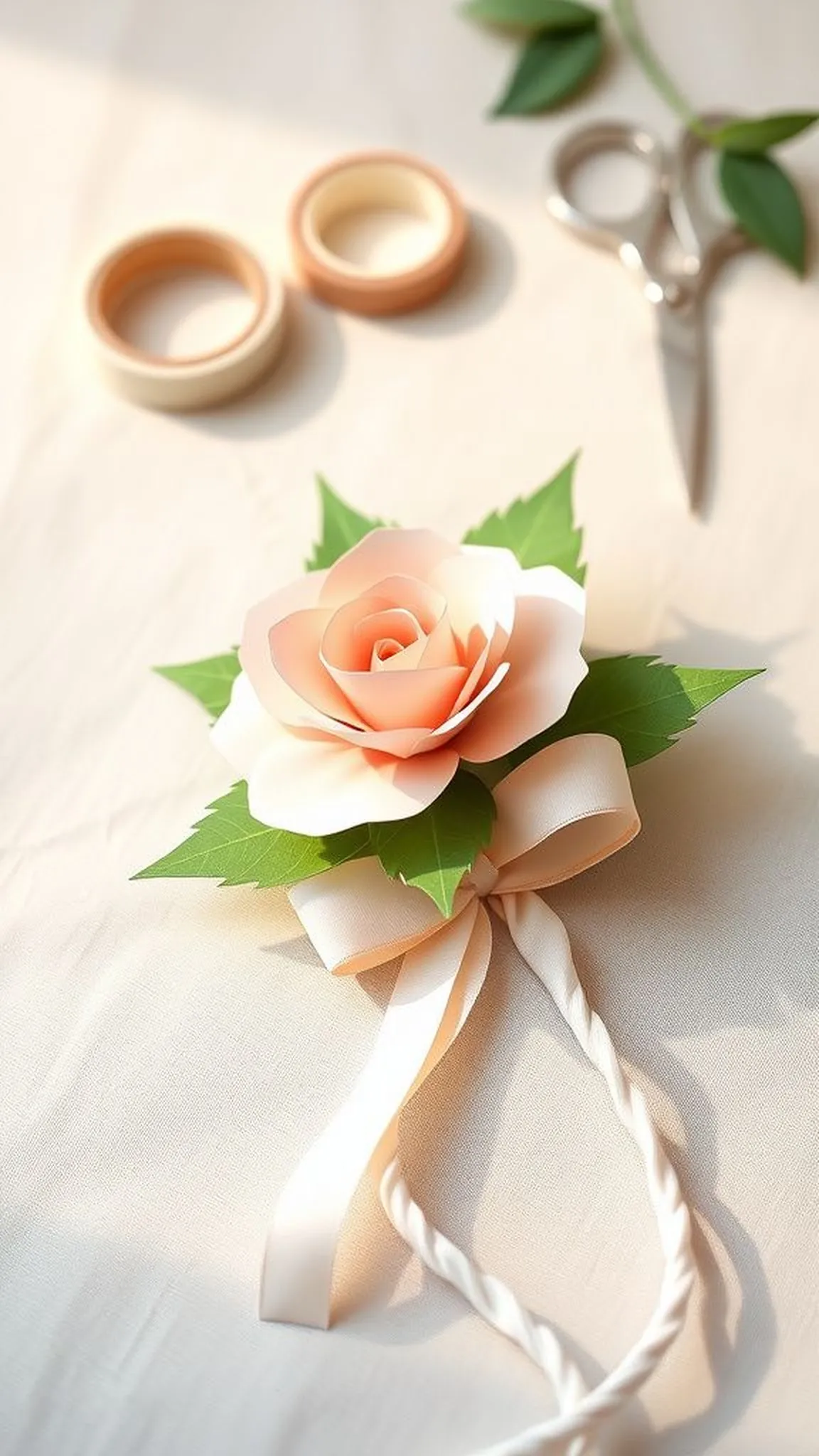 Paper flower corsages for weddings and dances