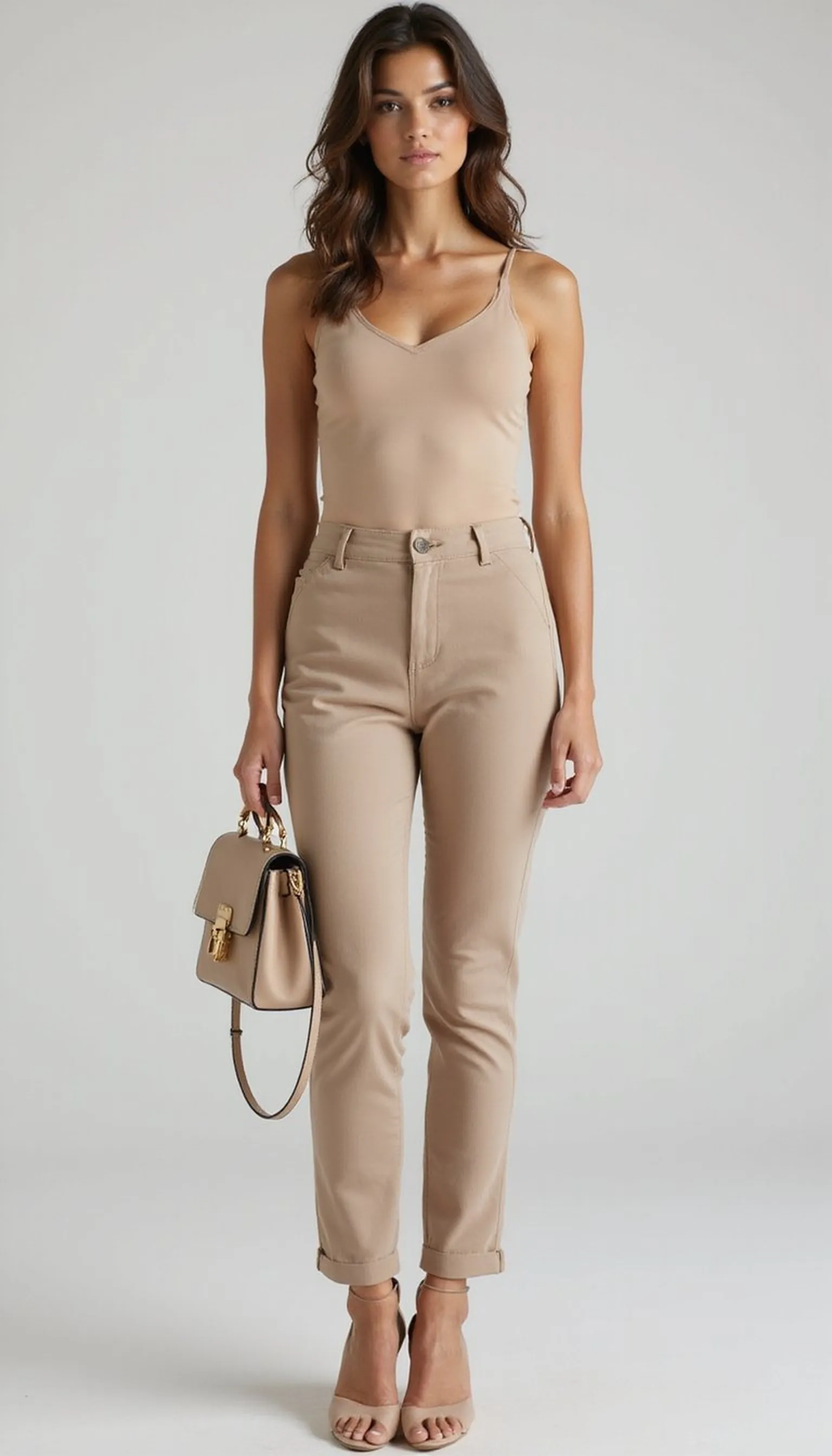 Monochrome outfit to create a longer line