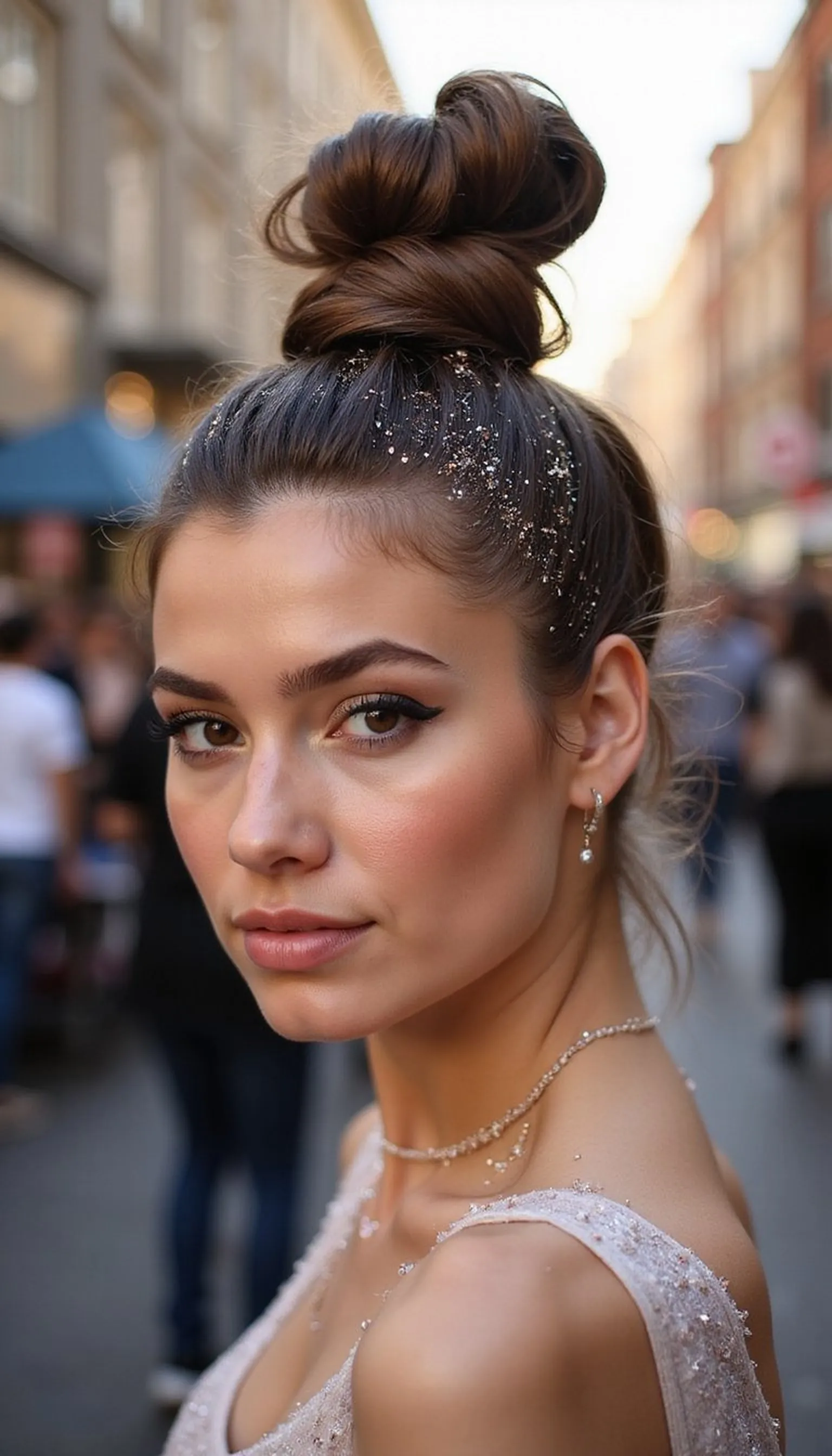 Glitter Top Knot With Star Confetti