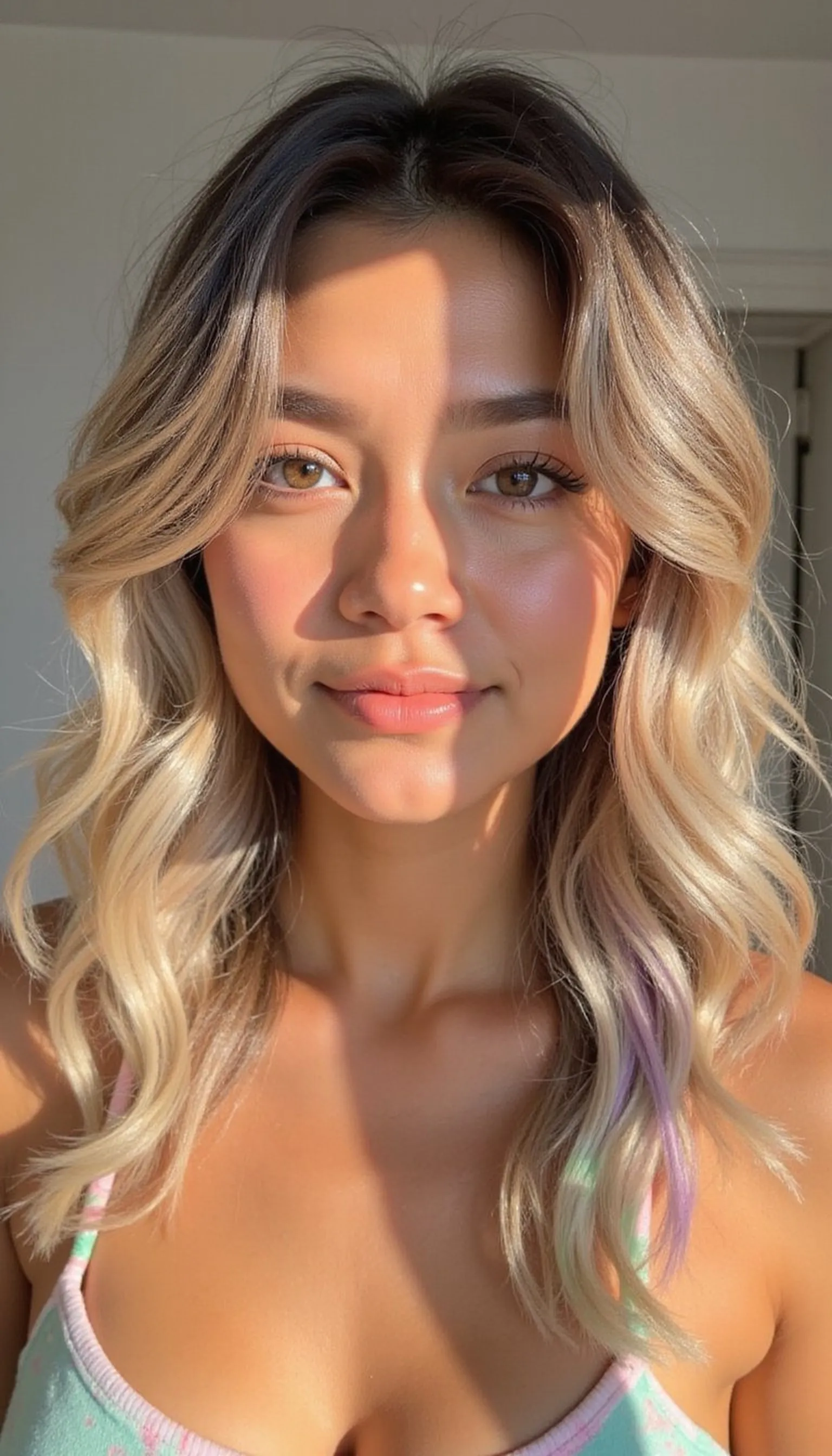 Pastel Ombre Waves With Chalk Streaks
