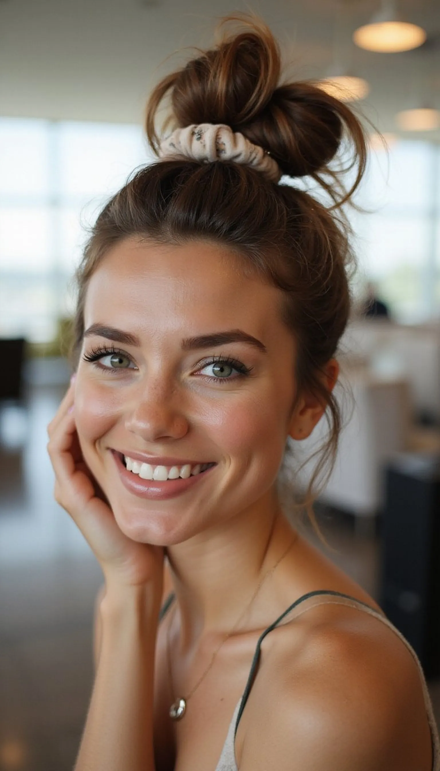 5-Minute Messy Travel Bun With Scrunchie