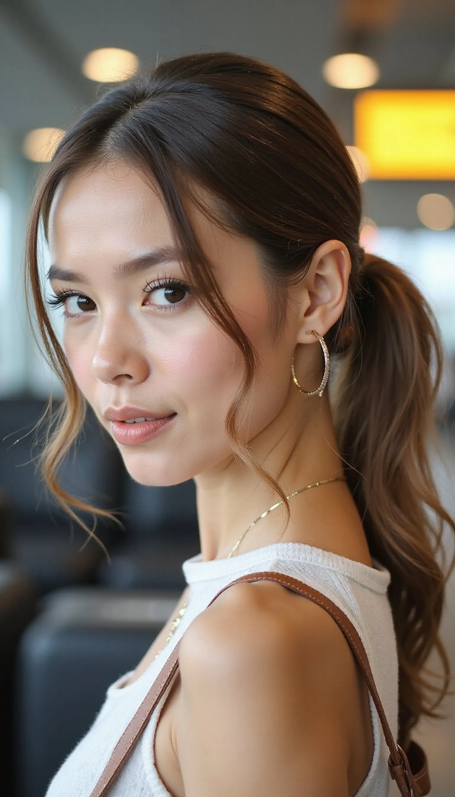 Sleek Low Ponytail For Fast Security Lines