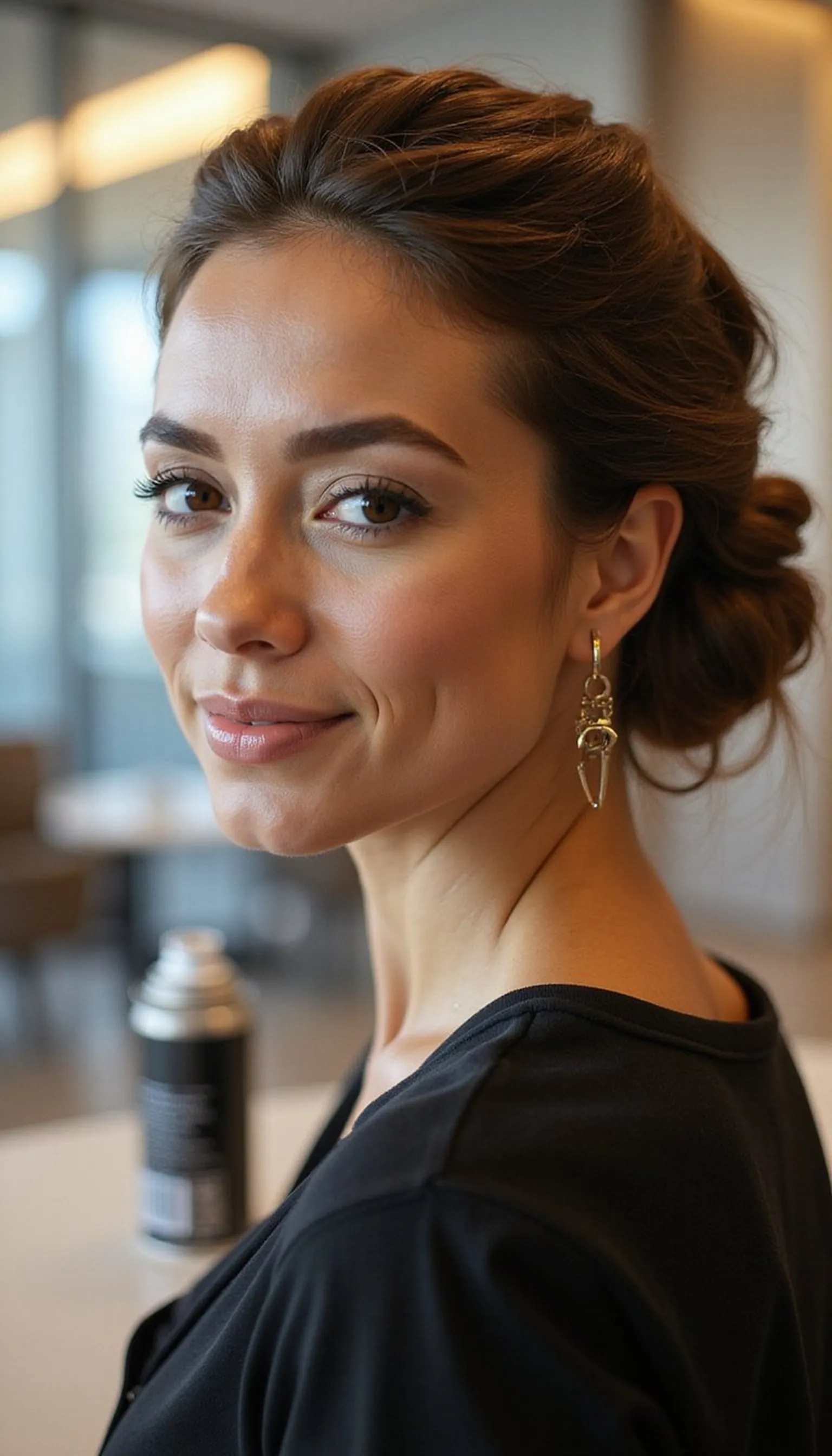 Twisted Low Chignon With Hairpins