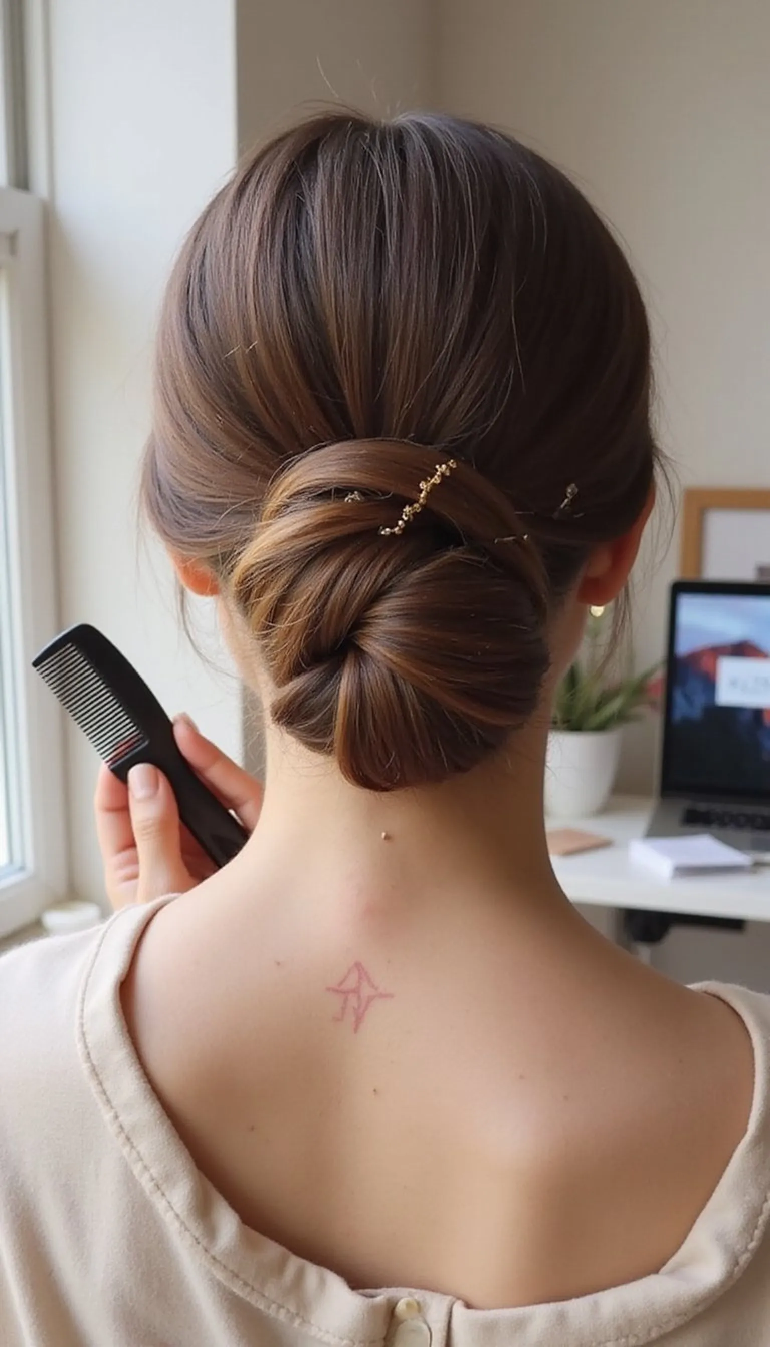 Sleek Low Bun For Office Hours