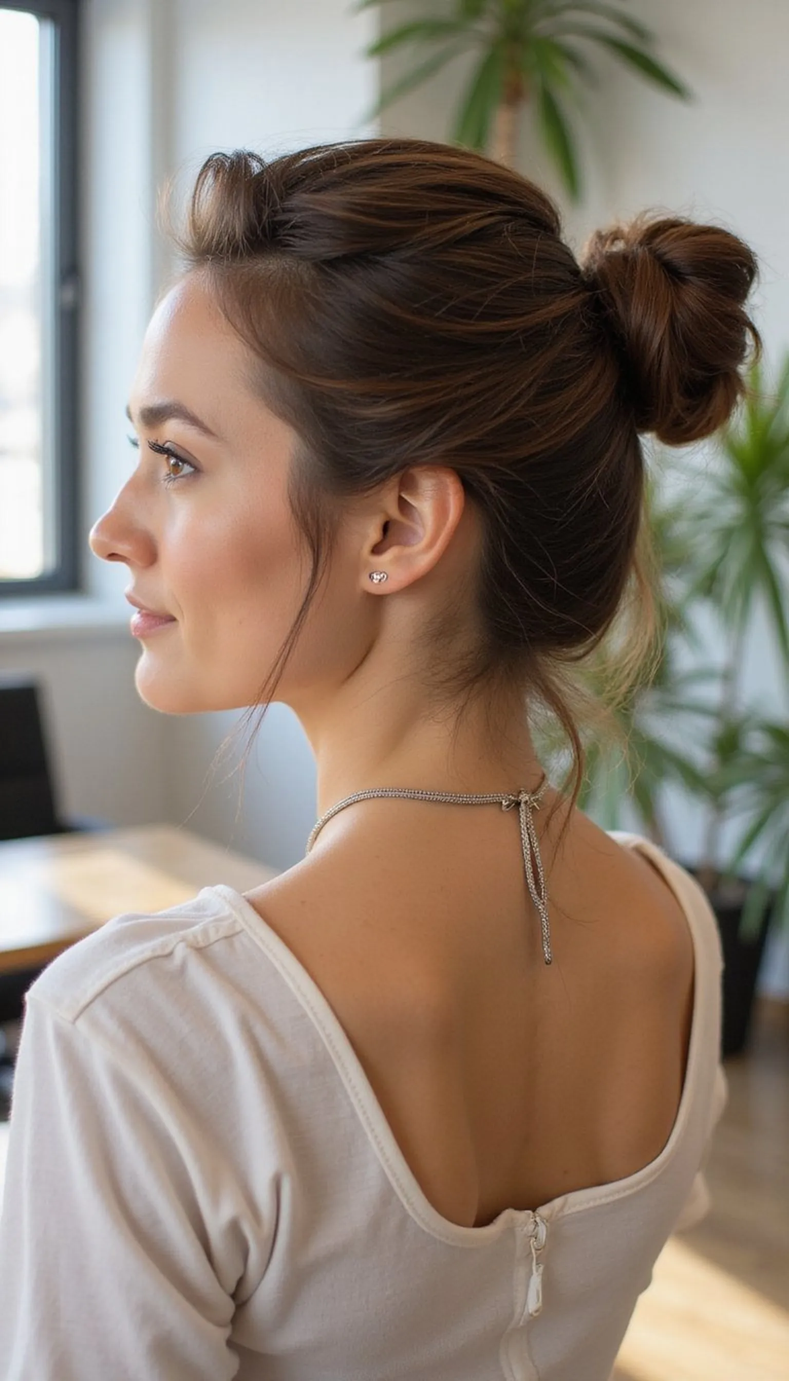 Twisted Half-Up Office Chic