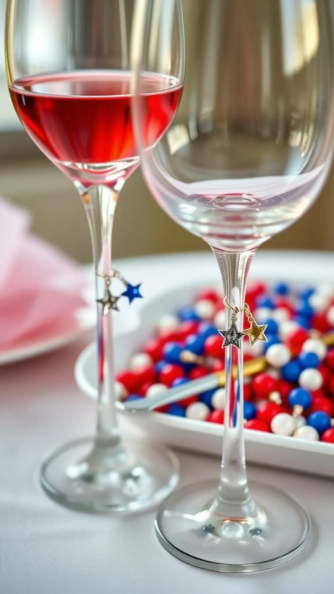 Patriotic wine glass charms for easy mingling