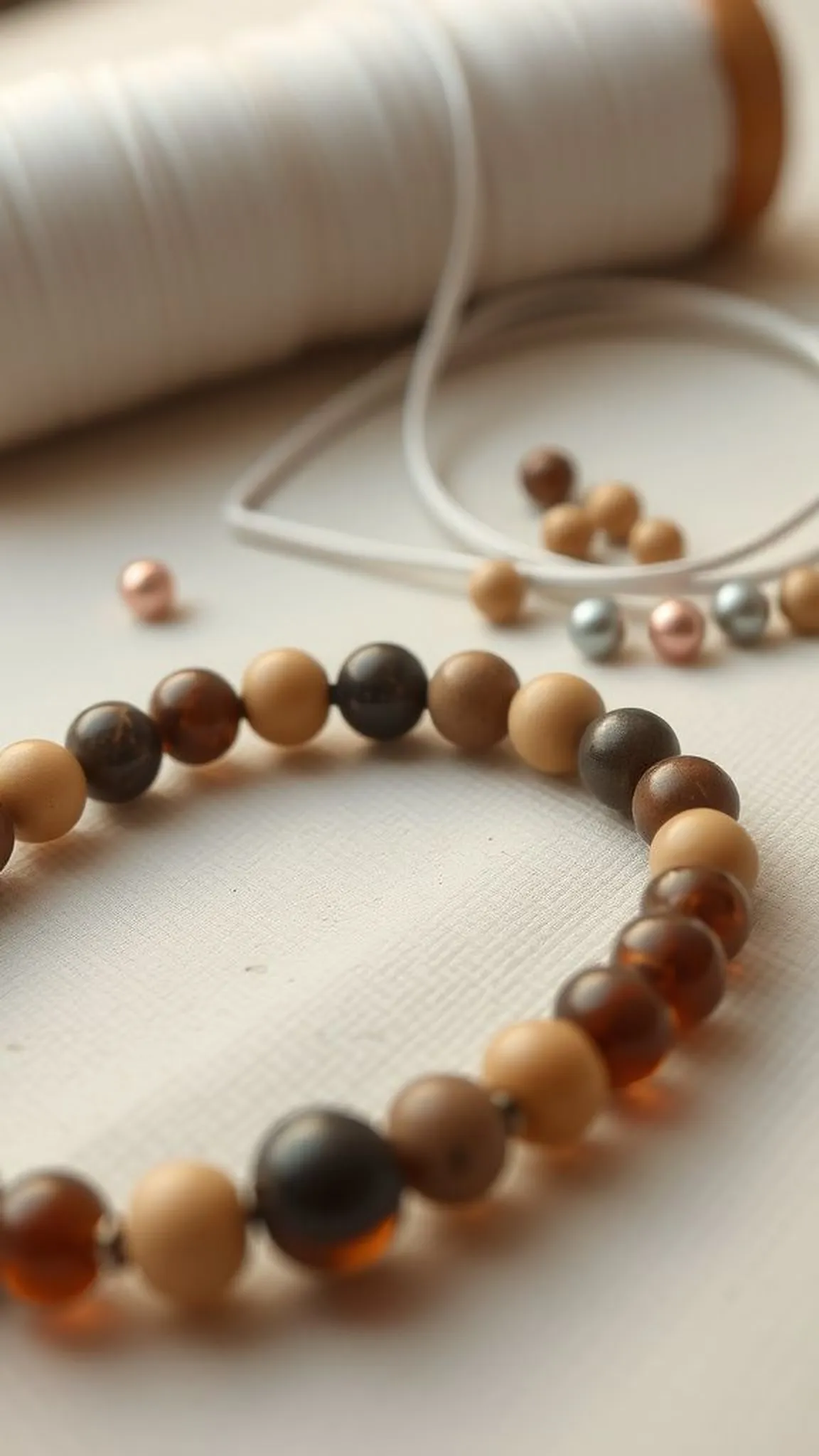 Beaded stretch bracelet for mindful hands