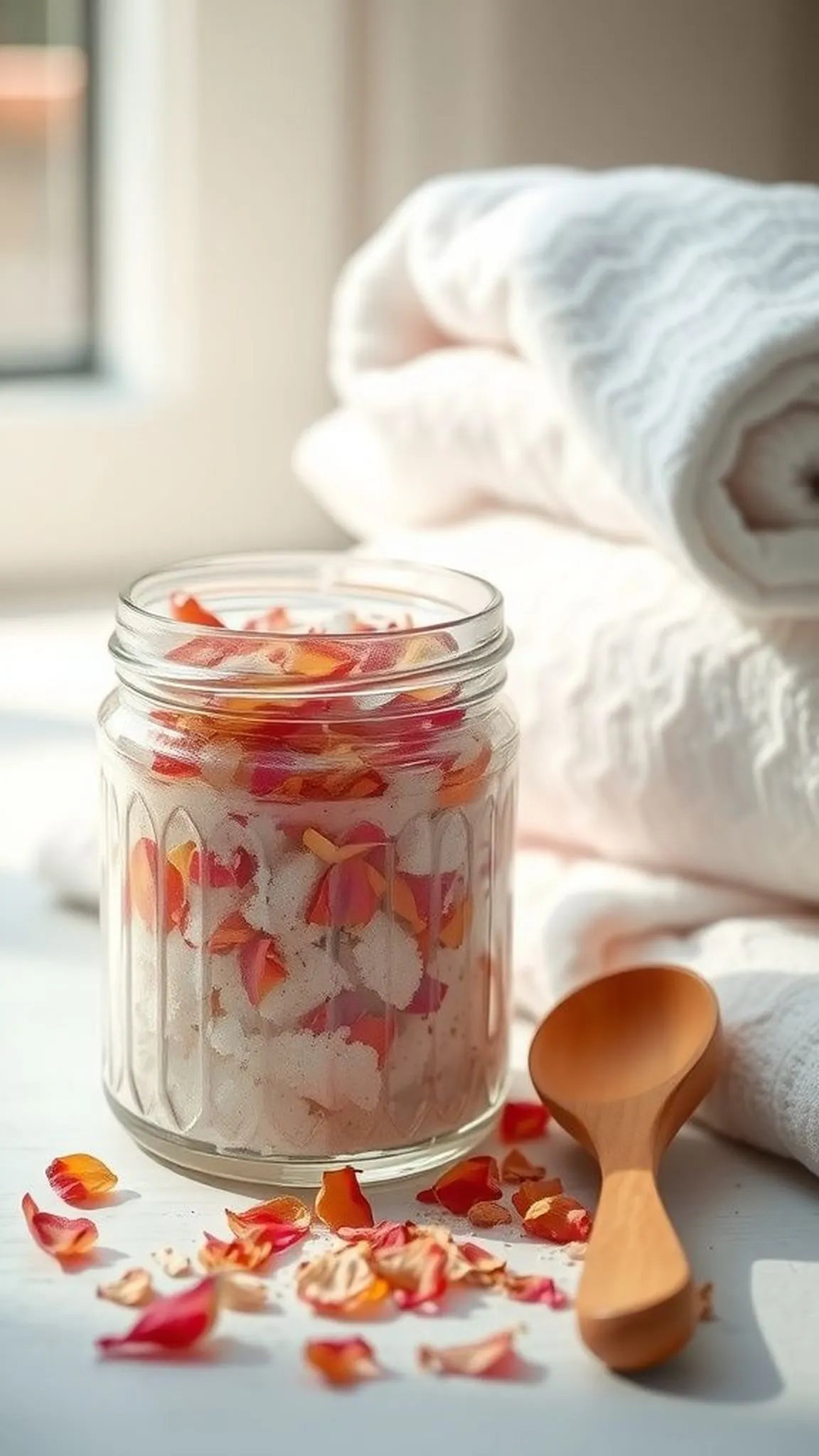 Jarred bath salt blend for slow soaks