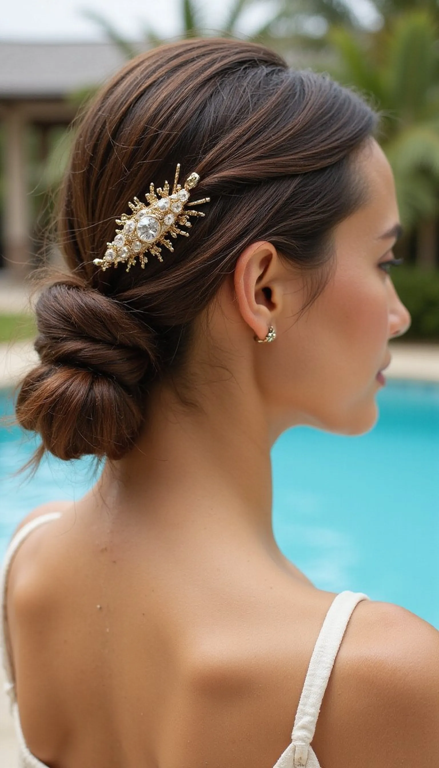 Low Knot With Decorative Hair Stick