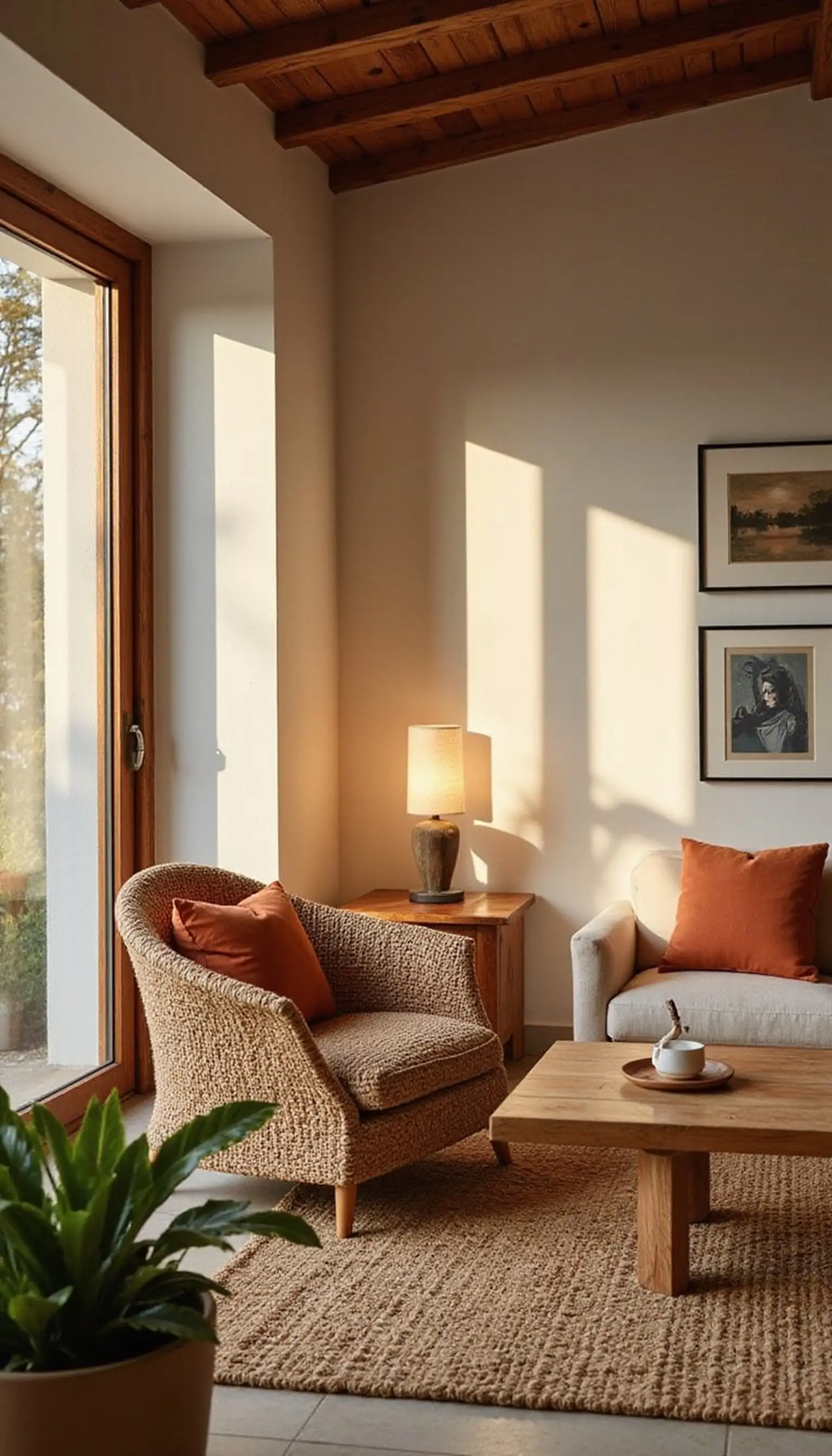 Sunset hues seating area with warm accents