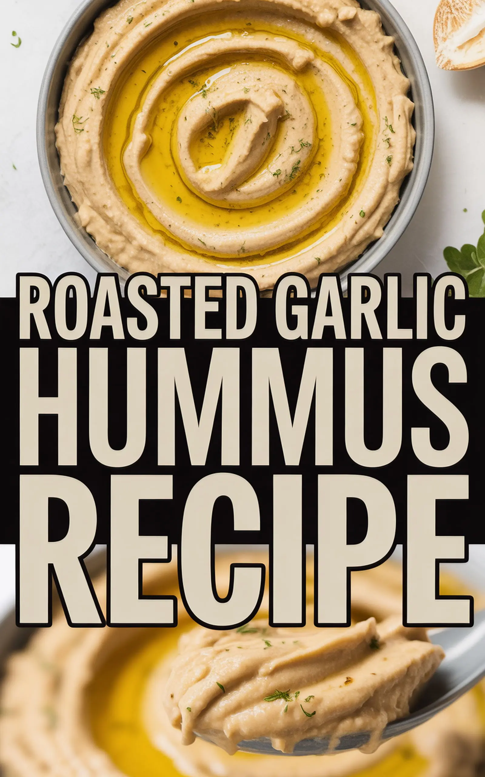 Roasted Garlic Hummus Recipe - easy recipe with step by step instructions
