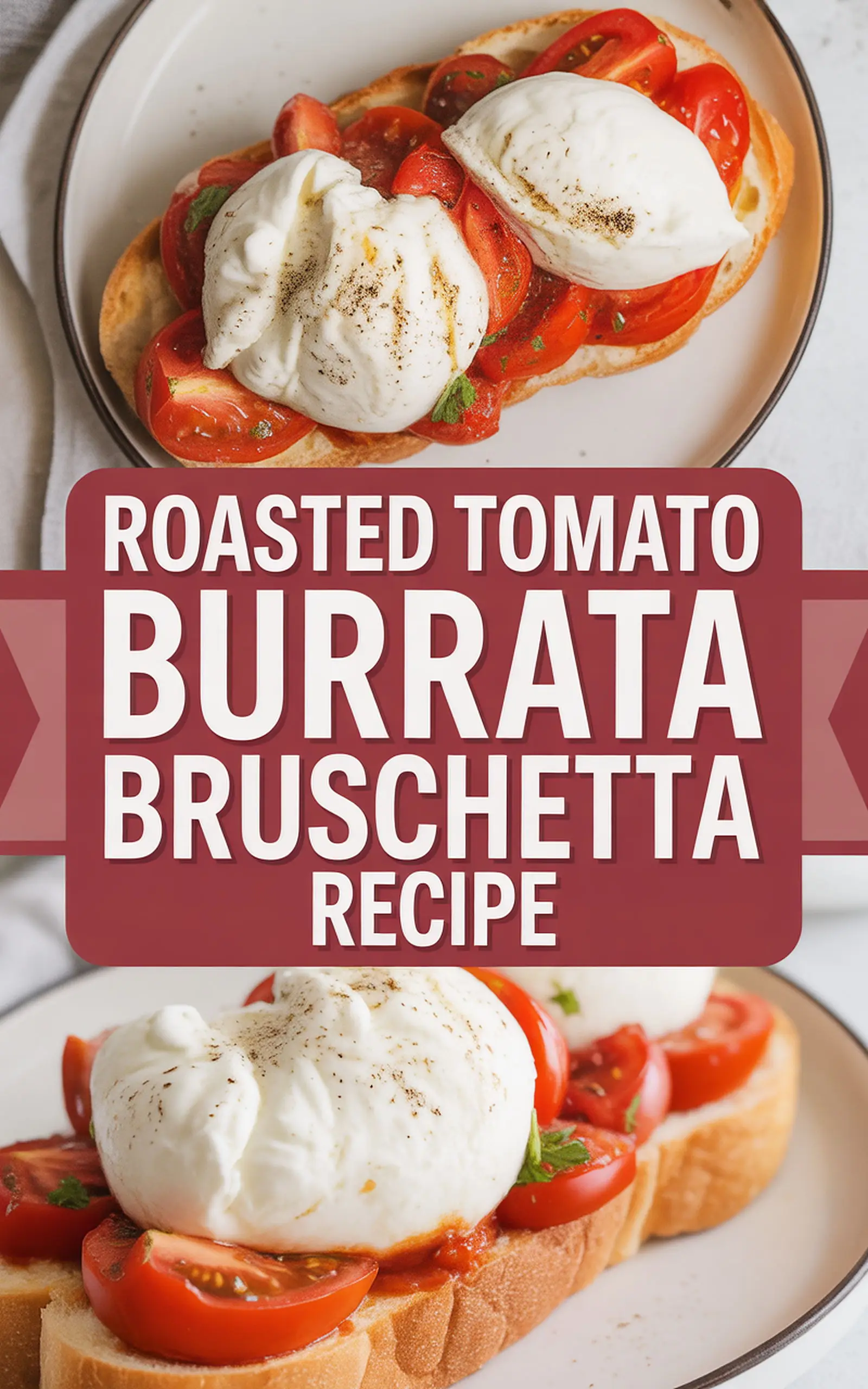 Roasted Tomato Burrata Bruschetta Recipe - easy recipe with step by step instructions