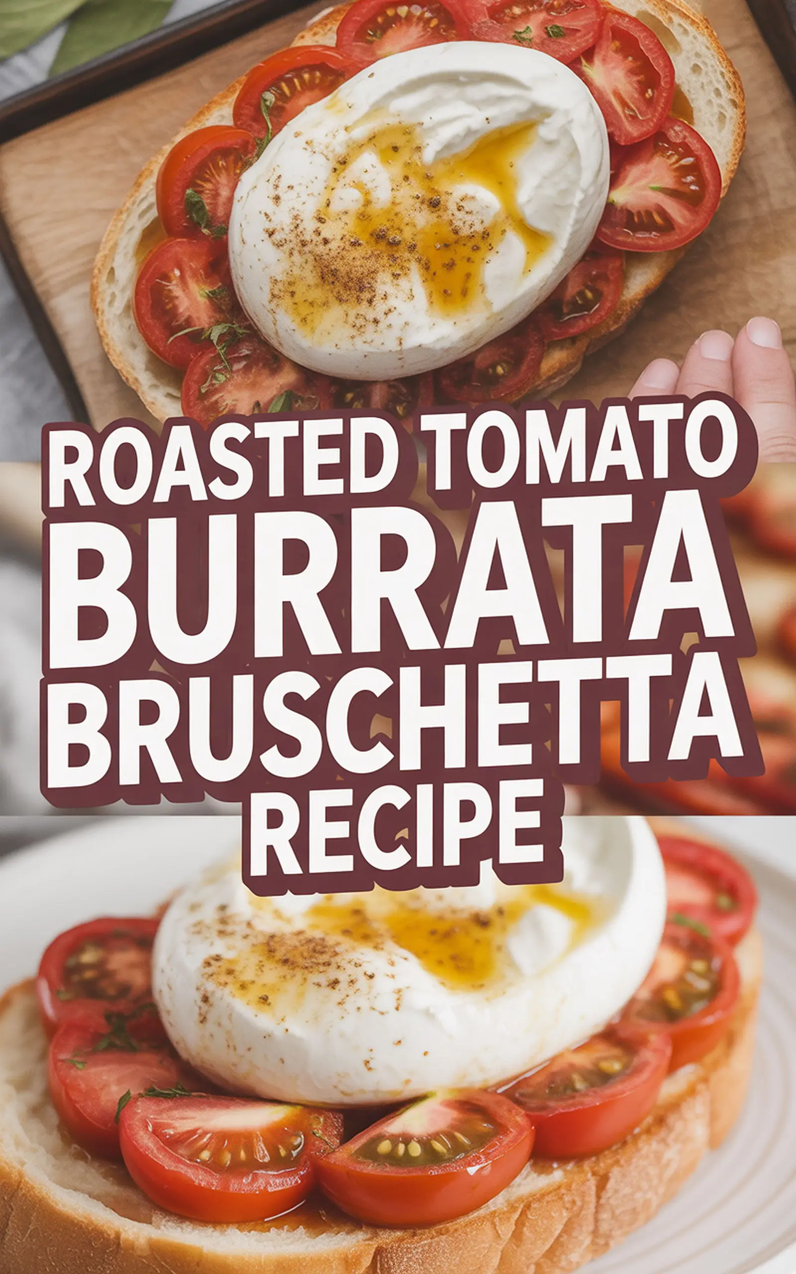 Roasted Tomato Burrata Bruschetta Recipe - easy recipe with step by step instructions